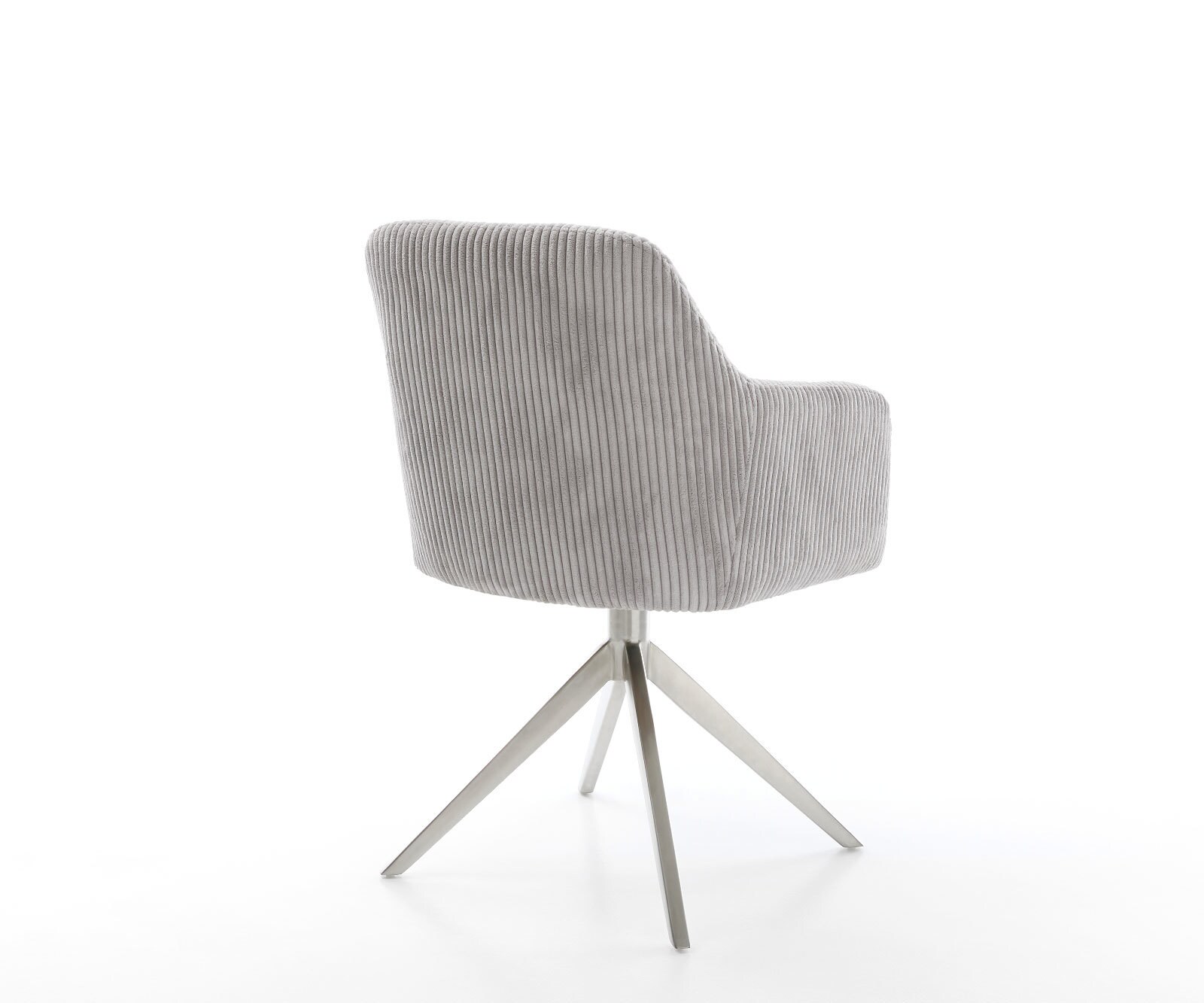 Draaistoel Greg-Flex koord zilver grijs kruisframe breed roestvrij staal 360° draaibaar rocker-functie pocketveer kern 4