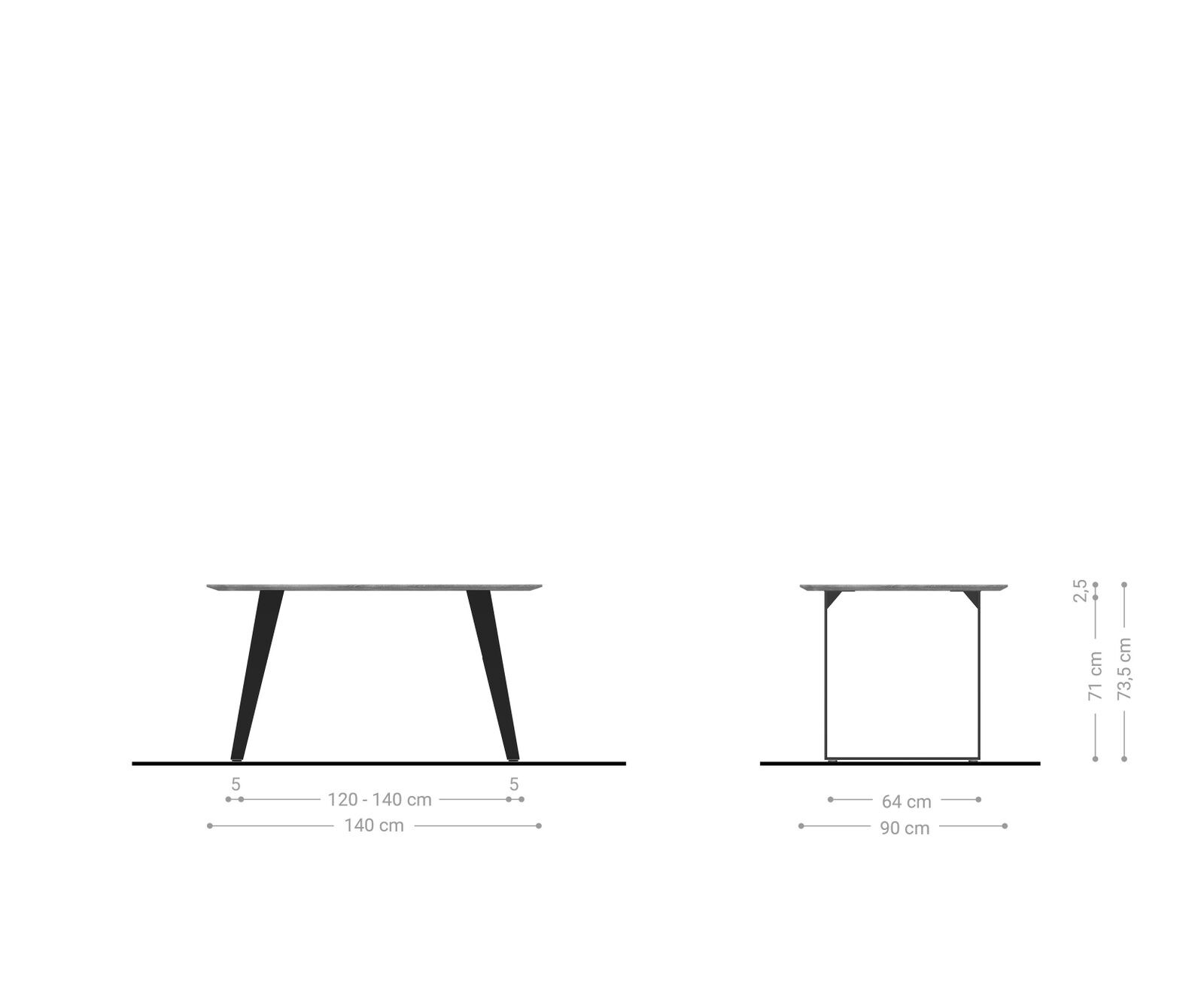 Eettafel Edge 140x90 acacia natuur roestvrijstaal schuin Zwitserse rand 5 Eettafel Edge 140x90 acacia natuur roestvrijstaal schuin Zwitserse rand 5