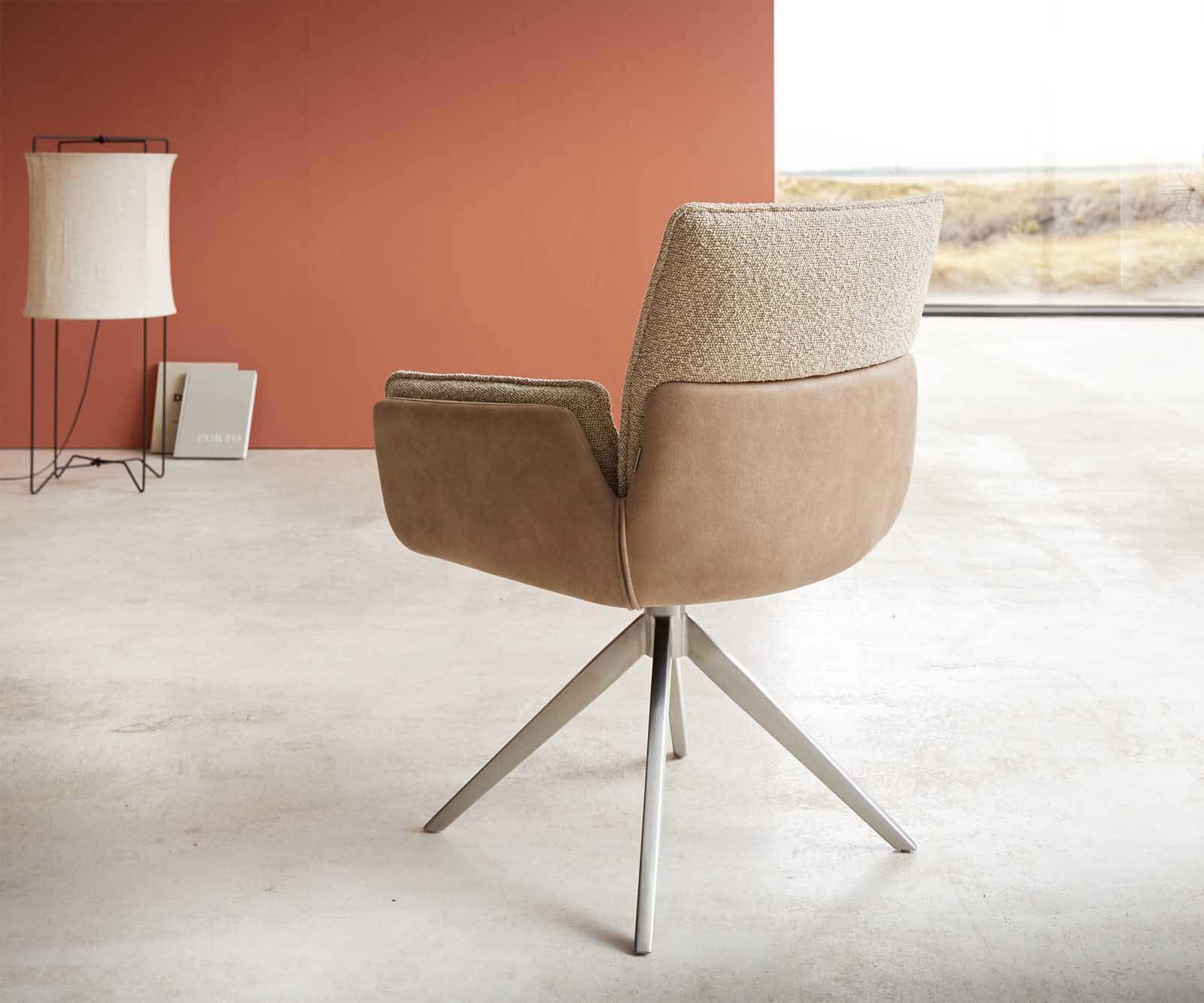 Draaistoel Nela-Flex materiaalmix mud kruisframe breed roestvrij staal 360° draaibaar 4 Draaistoel Nela-Flex materiaalmix mud kruisframe breed roestvrij staal 360° draaibaar 4