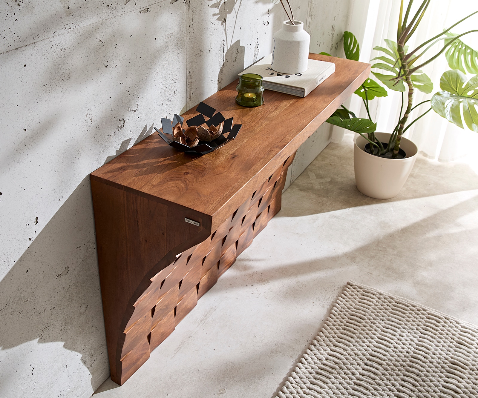 Console Eremos 120x35 cm acacia bruin 3 Console Eremos 120x35 cm acacia bruin 3