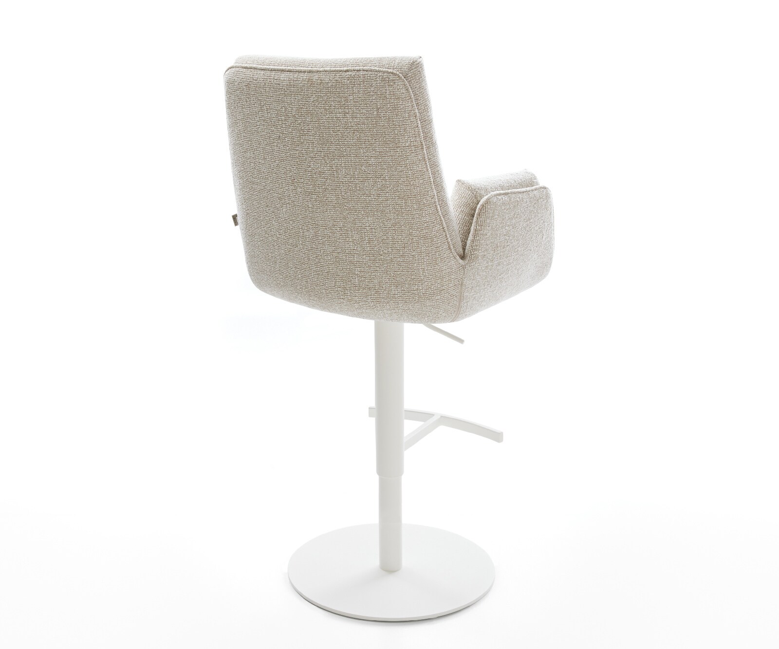Barstoel Clea-Flex Zachte Geweven stof Beige Draaivoet in hoogte verstelbaar wit Wit 5