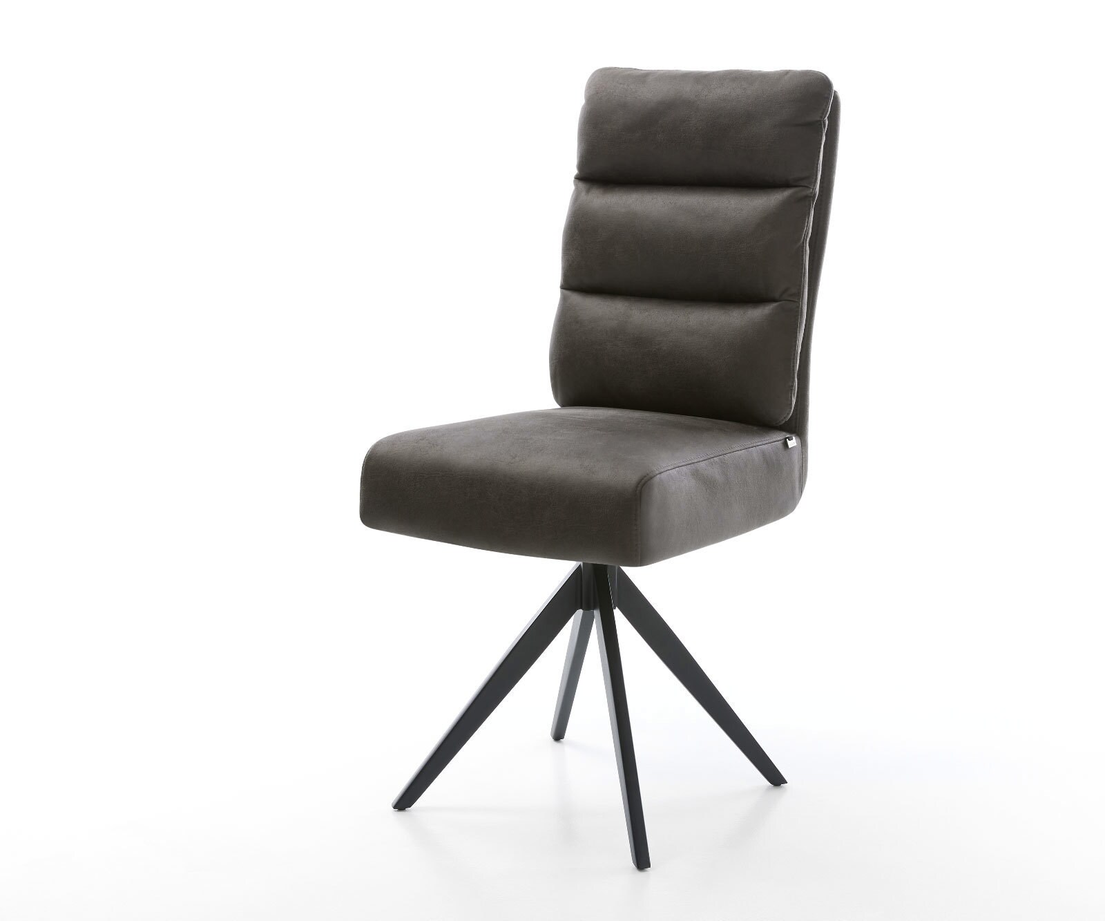 Eetkamerstoel Pela-Flex microvelours antraciet vintage kruisframe hoekig zwart pocketveer kern