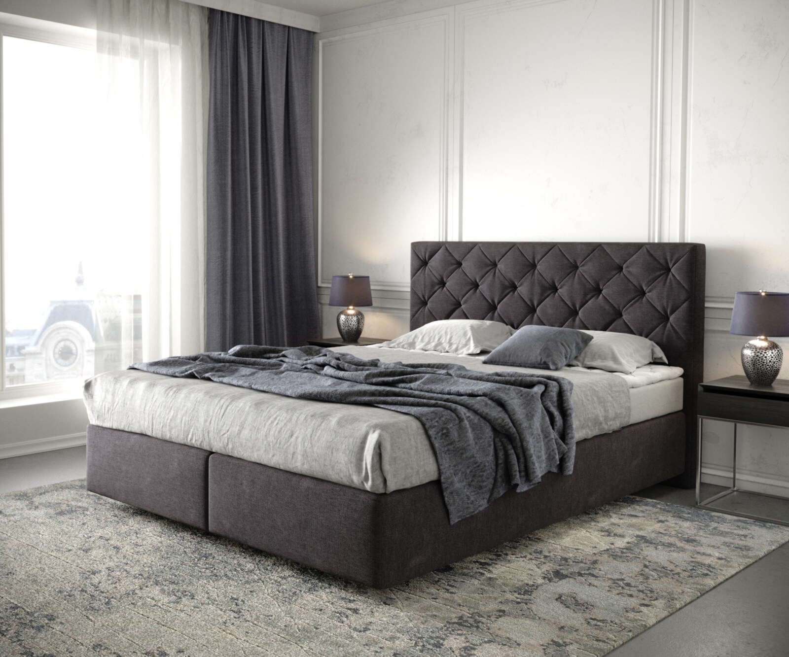 Boxspringbed Dream-Great 160x200 microvezel zwart Boxspringbed Dream-Great 160x200 microvezel zwart