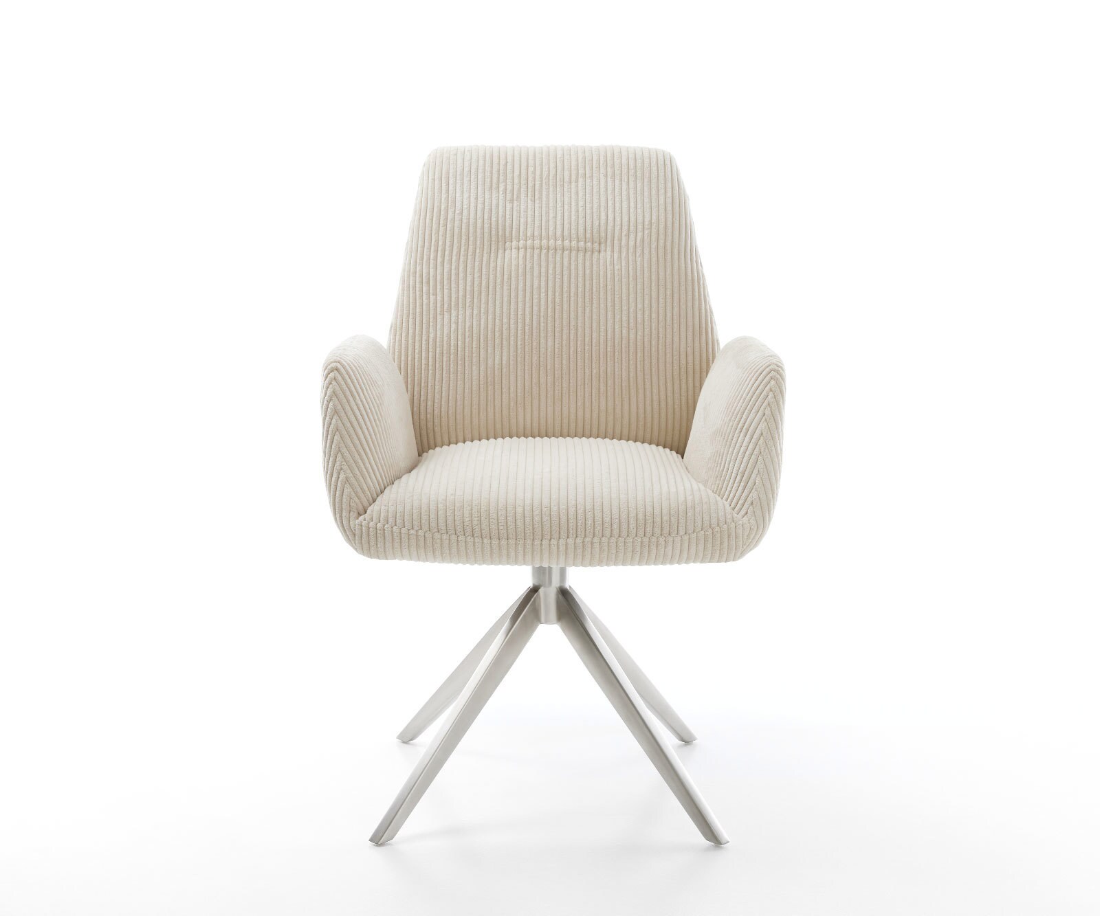 Eetkamerstoel Zoa-Flex koord beige kruisframe breed roestvrij staal pocketveer kern 1