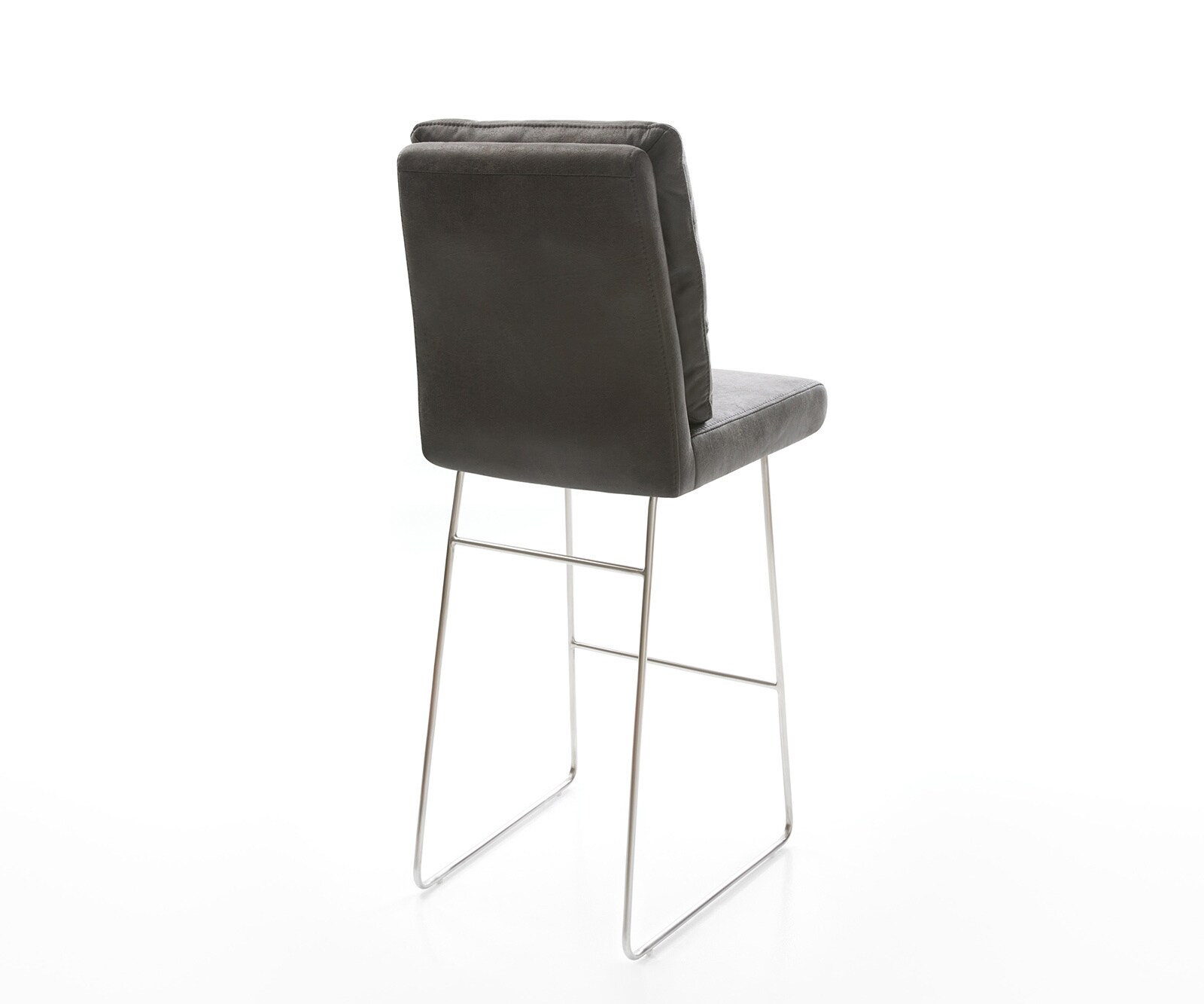 Barstoel Pela-Flex vintage antraciet slipframe roestvrijstaal 4