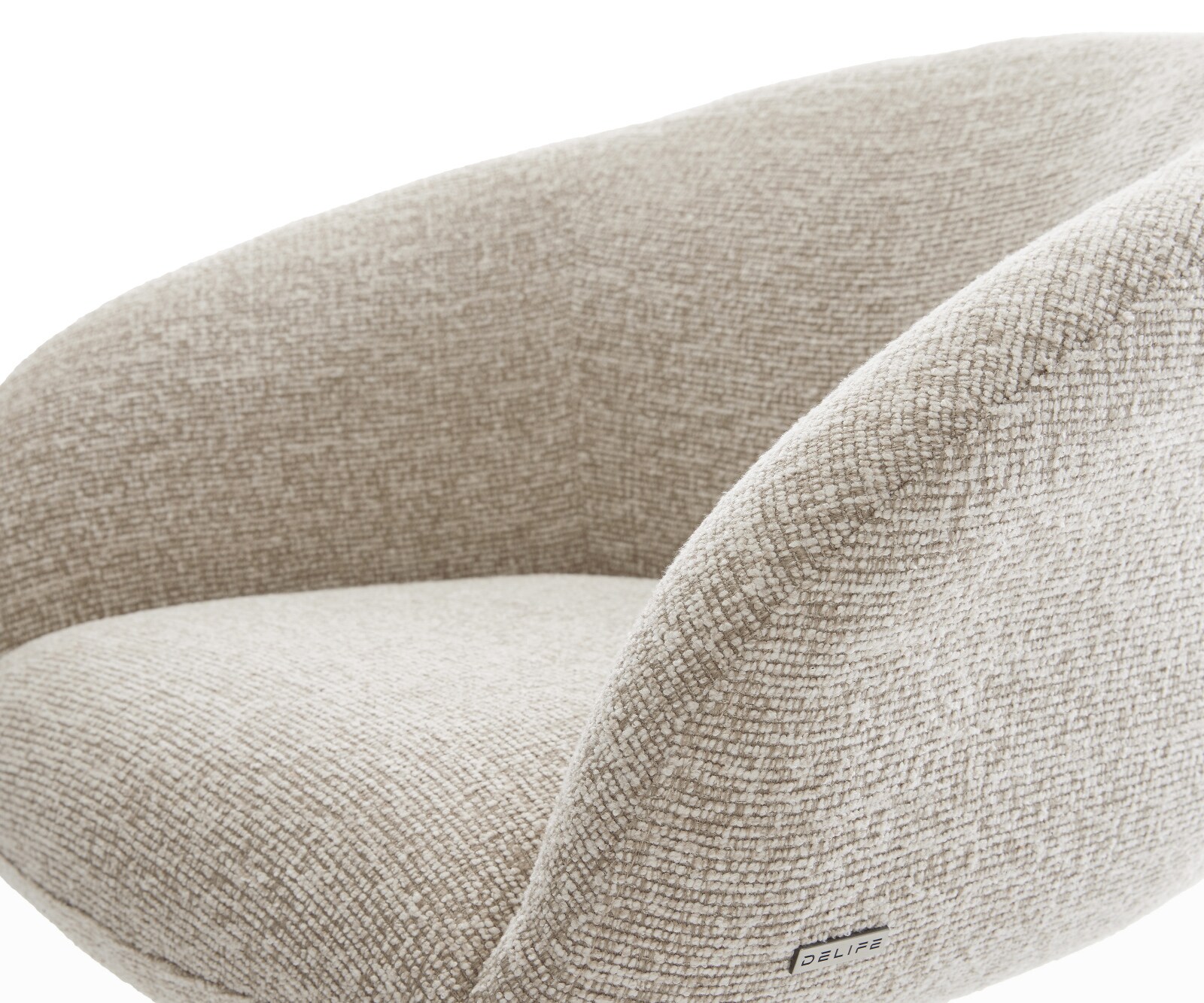 Sledemodel Vinka-Flex met armleuning geweven stof beige sledemodel vlak wit pocketveer kern 4