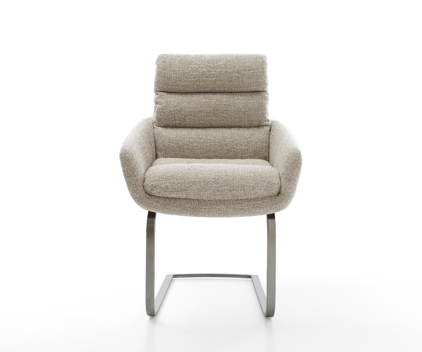 Sledemodel Abelia-Flex met armleuning geweven stof beige sledemodel vlak grafiet 2