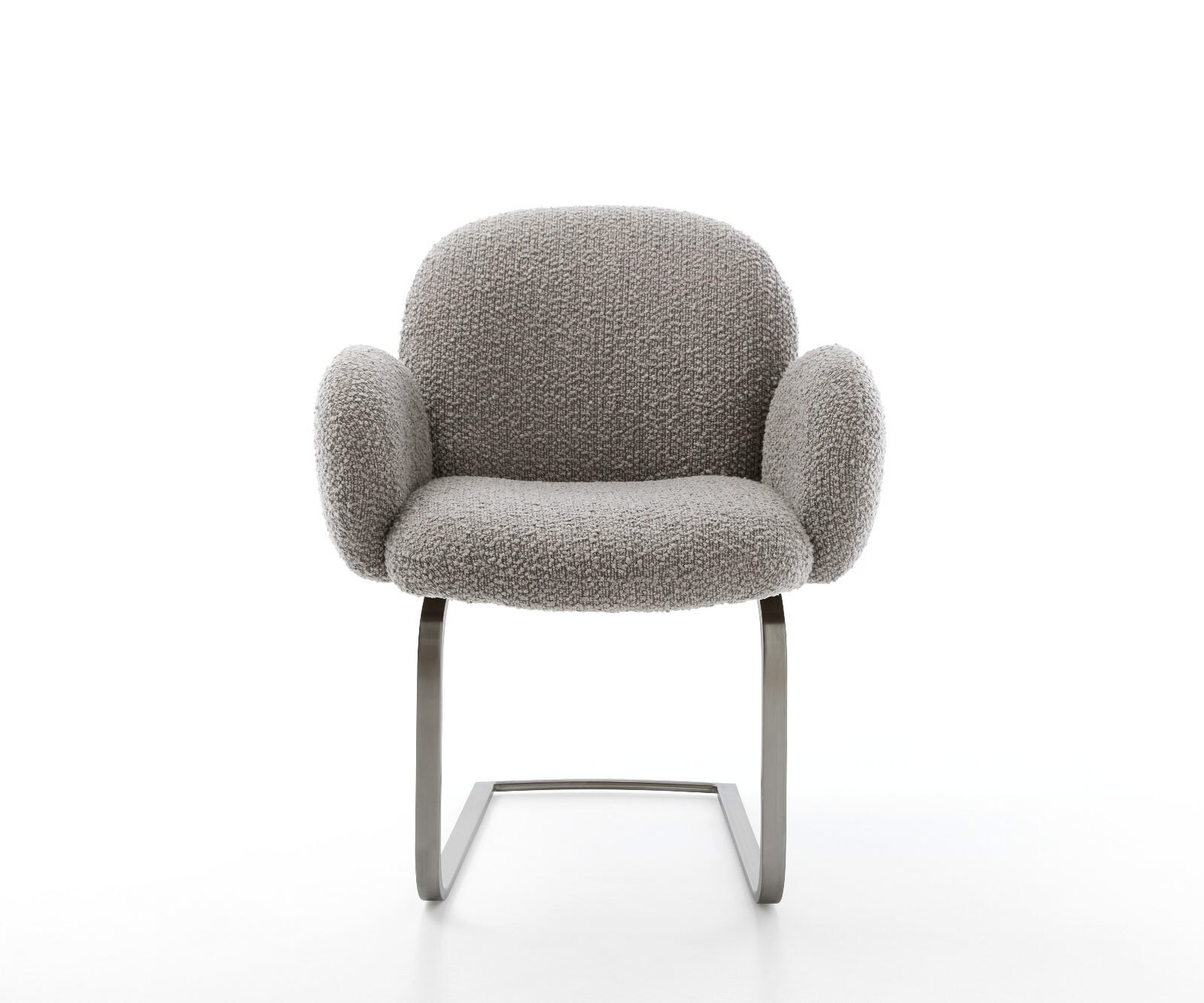 Sledemodel Nube-Flex met armleuning bouclé zilver grijs sledemodel vlak grafiet pocketveer kern 2