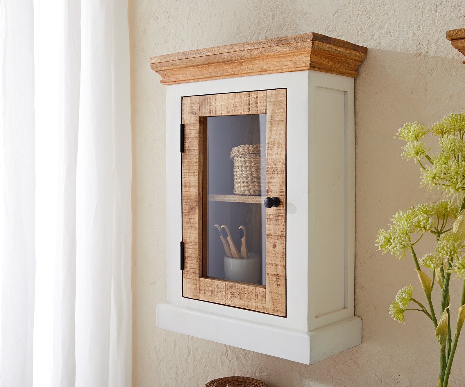 Hangkast Casa 45x65 cm mango wit natuur