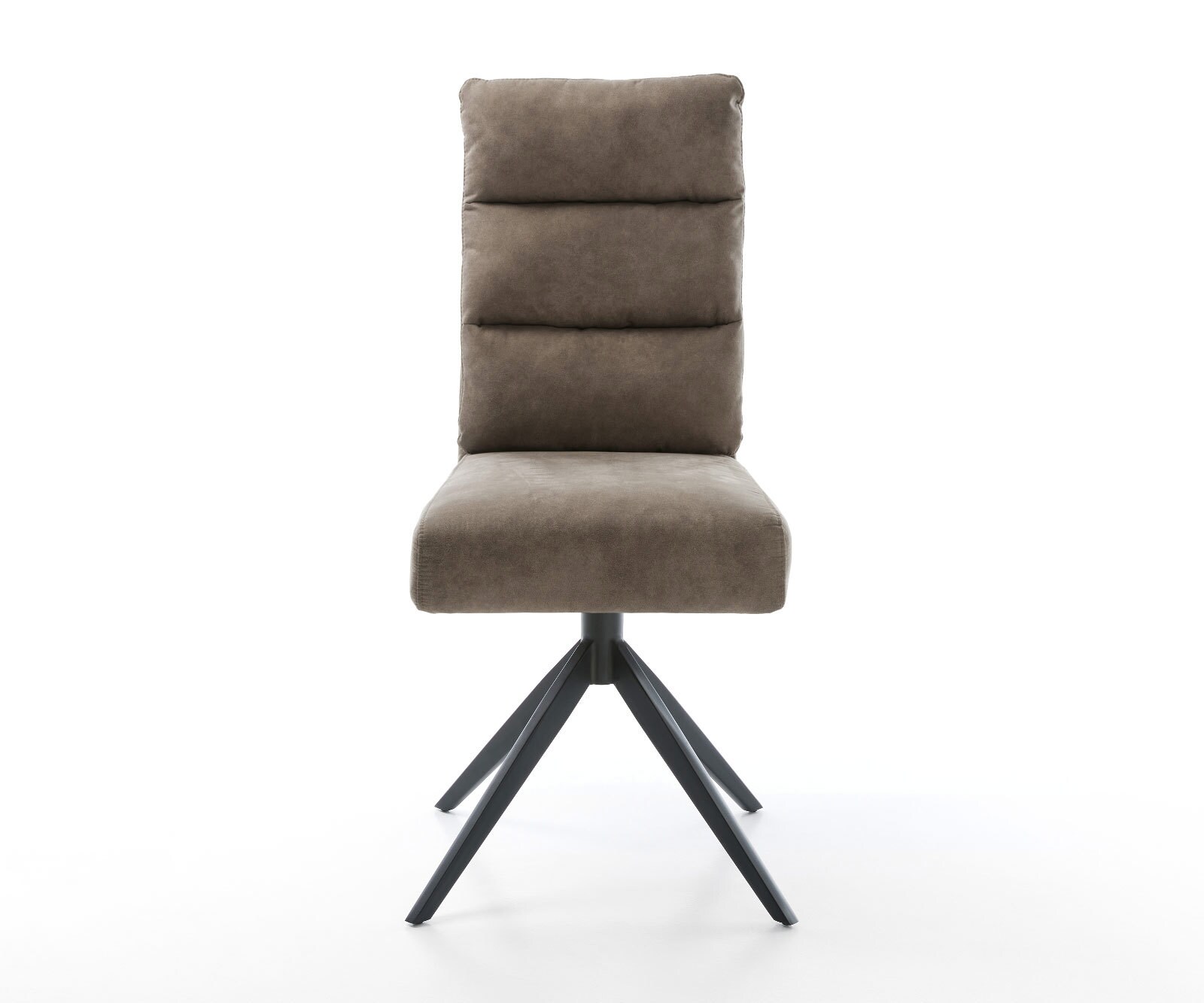 Draaistoel Pela-Flex microvelours taupe vintage kruisframe breed zwart 360° draaibaar rocker-functie pocketveer kern 1