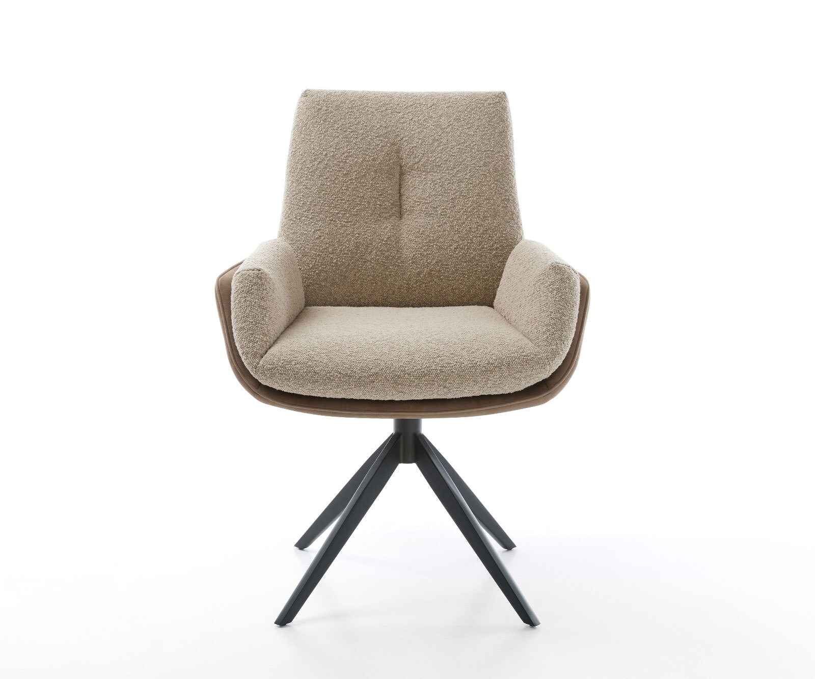 Draaistoel Clea-Flex microvelours mud vintage kruisframe breed zwart 360° draaibaar rocker-functie 2