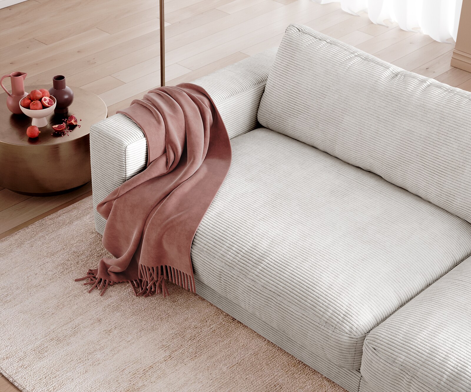 XL-bank Cubico 290x120 cm Cord Beige 5