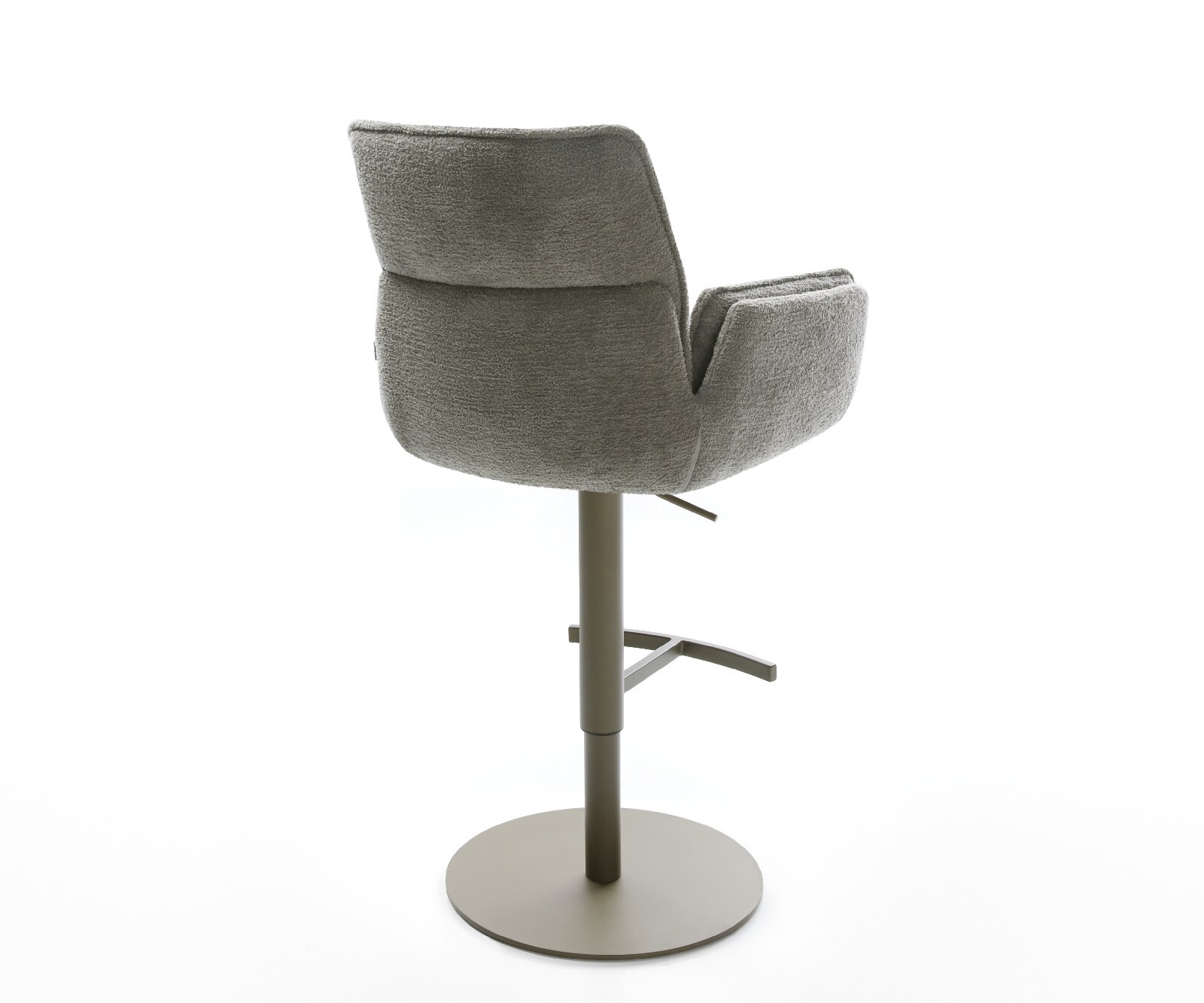 Barstoel Nela-Flex Bouclé zacht Mud Draaivoet in hoogte verstelbaar Titaankleurig Titaankleurig 5