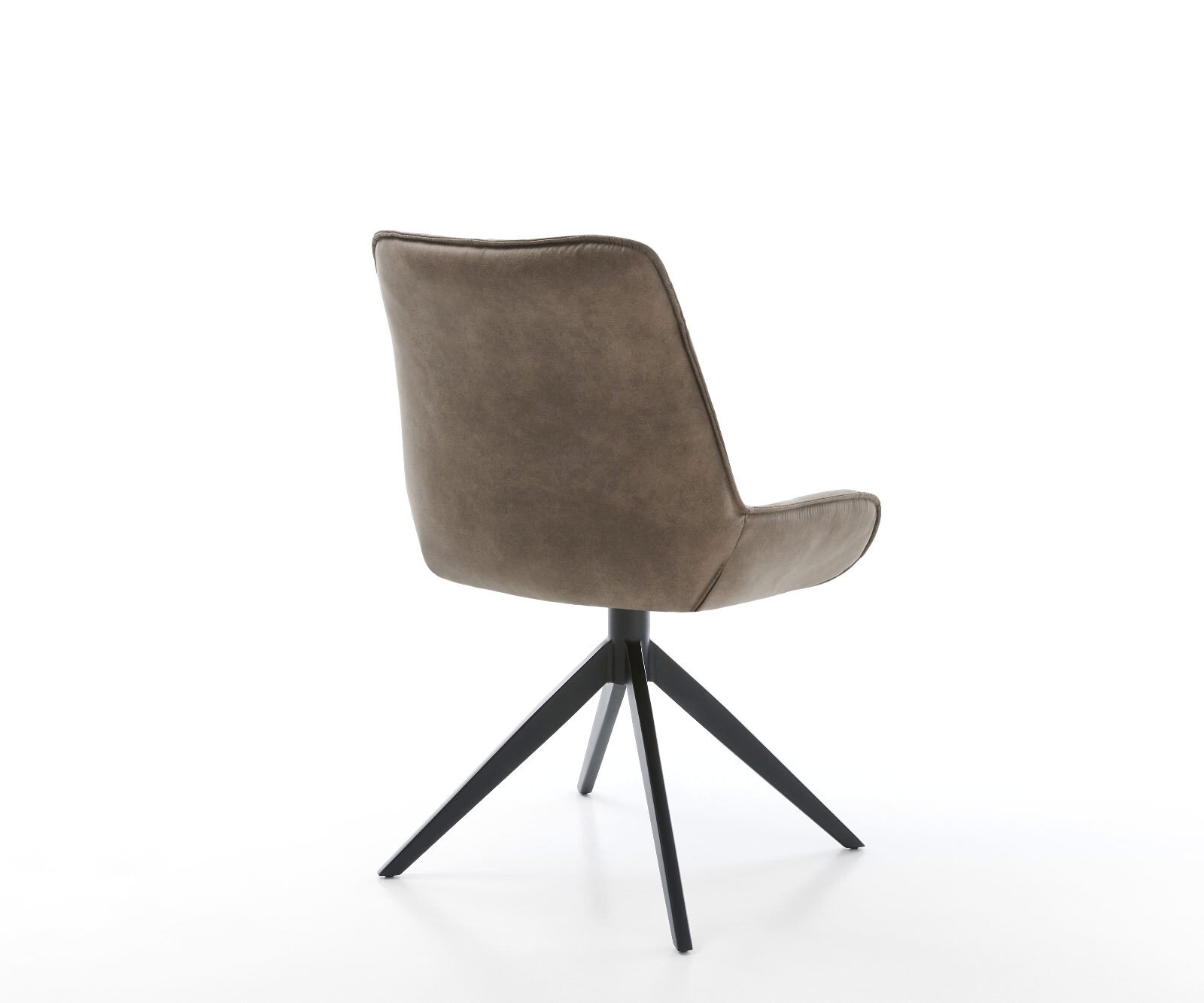 Draaistoel Taimi-Flex microvelours taupe vintage kruisframe breed zwart 360° draaibaar rocker-functie 4