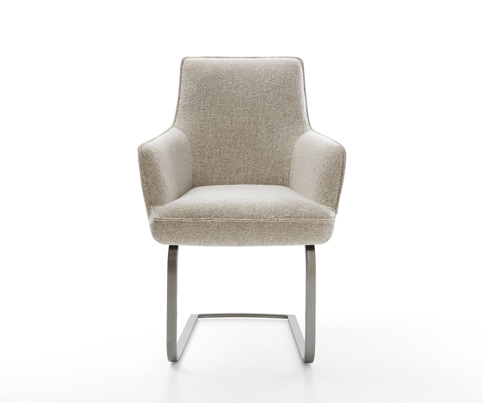 Sledemodel Heira-Flex met armleuning geweven stof beige sledemodel vlak grafiet pocketveer kern 2