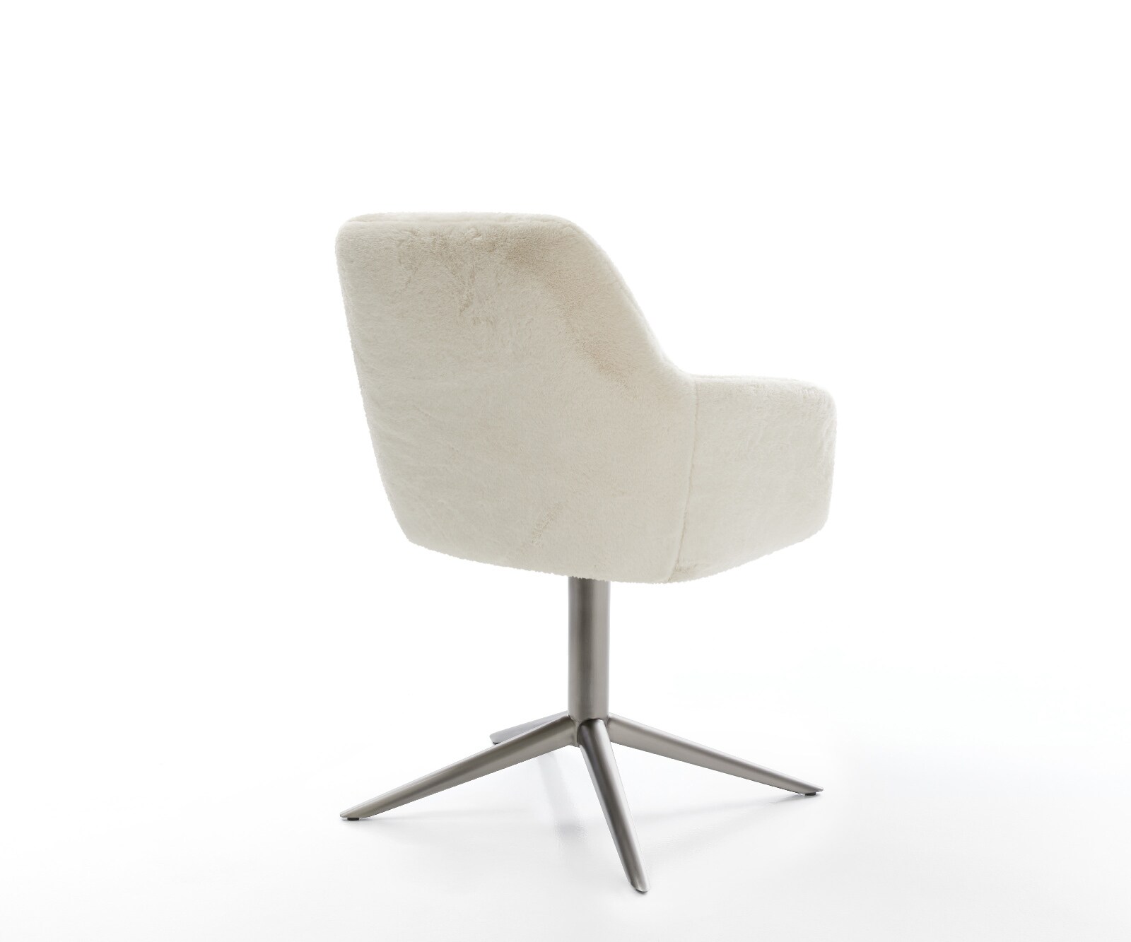 Draaistoel Pejo-Flex pluchen crème-wit kruispoot grafiet 360° draaibaar rocker-functie pocketveer kern 5