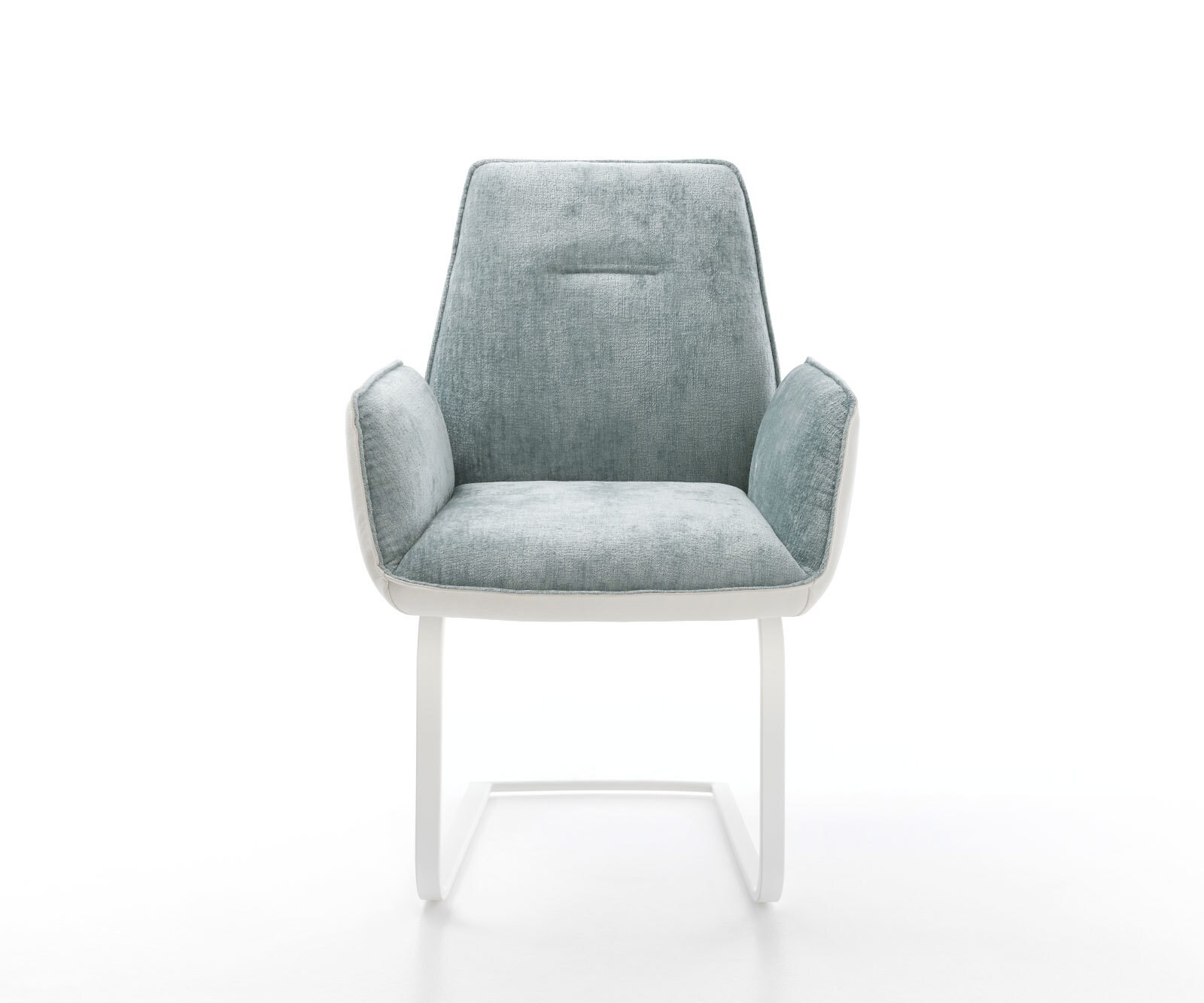 Sledemodel Zoa-Flex materiaalmix echt leer wit-pastelblauw sledemodel vlak wit pocketveer kern 1