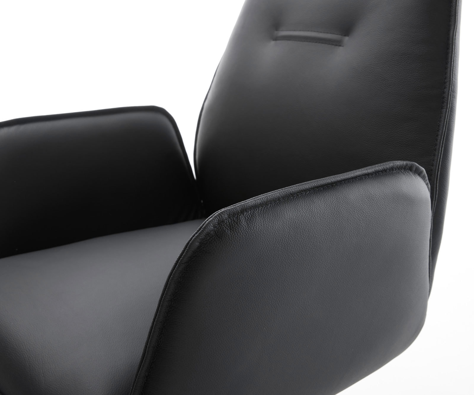 Draaistoel Zoa-Flex echt leer zwart kruisframe breed afwerking met titanium 360° draaibaar rocker-functie pocketveer kern 3 Draaistoel Zoa-Flex echt leer zwart kruisframe breed afwerking met titanium 360° draaibaar rocker-functie pocketveer kern 3