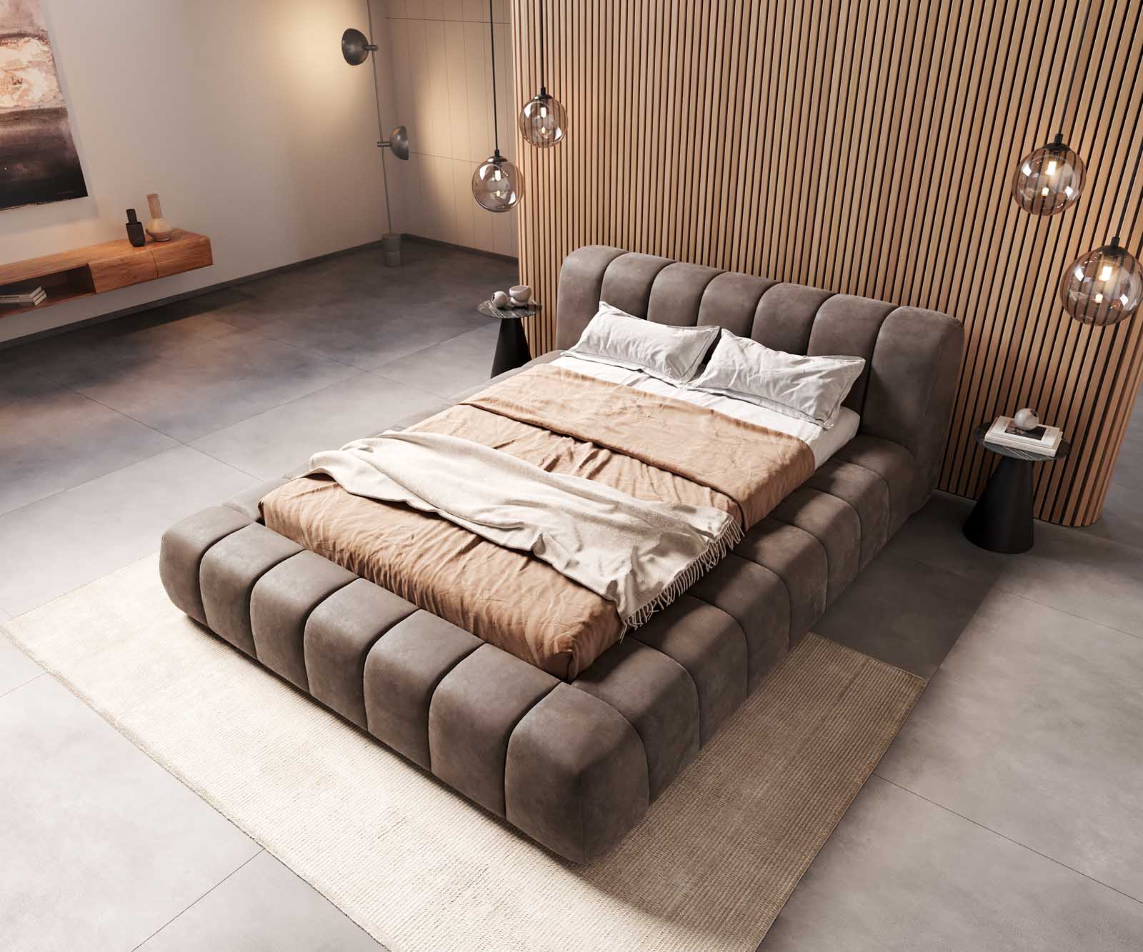 Bedombouw Cutio 140x200 cm microvezel taupe vintage 3
