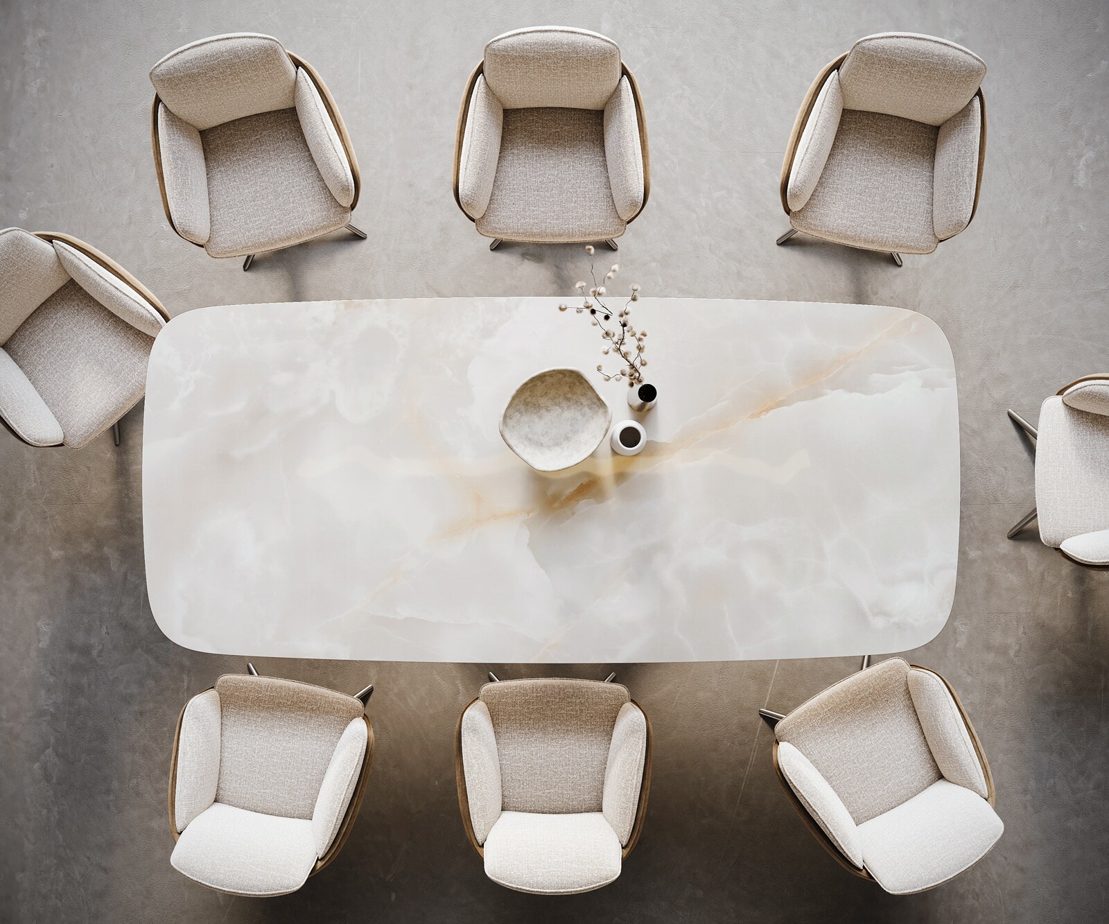 Eetkamertafel Edge Boot 270x120 cm Keramiek Iris FMG Onice Grigio kruisonderstel Rechthoek Roestvrij staal 6