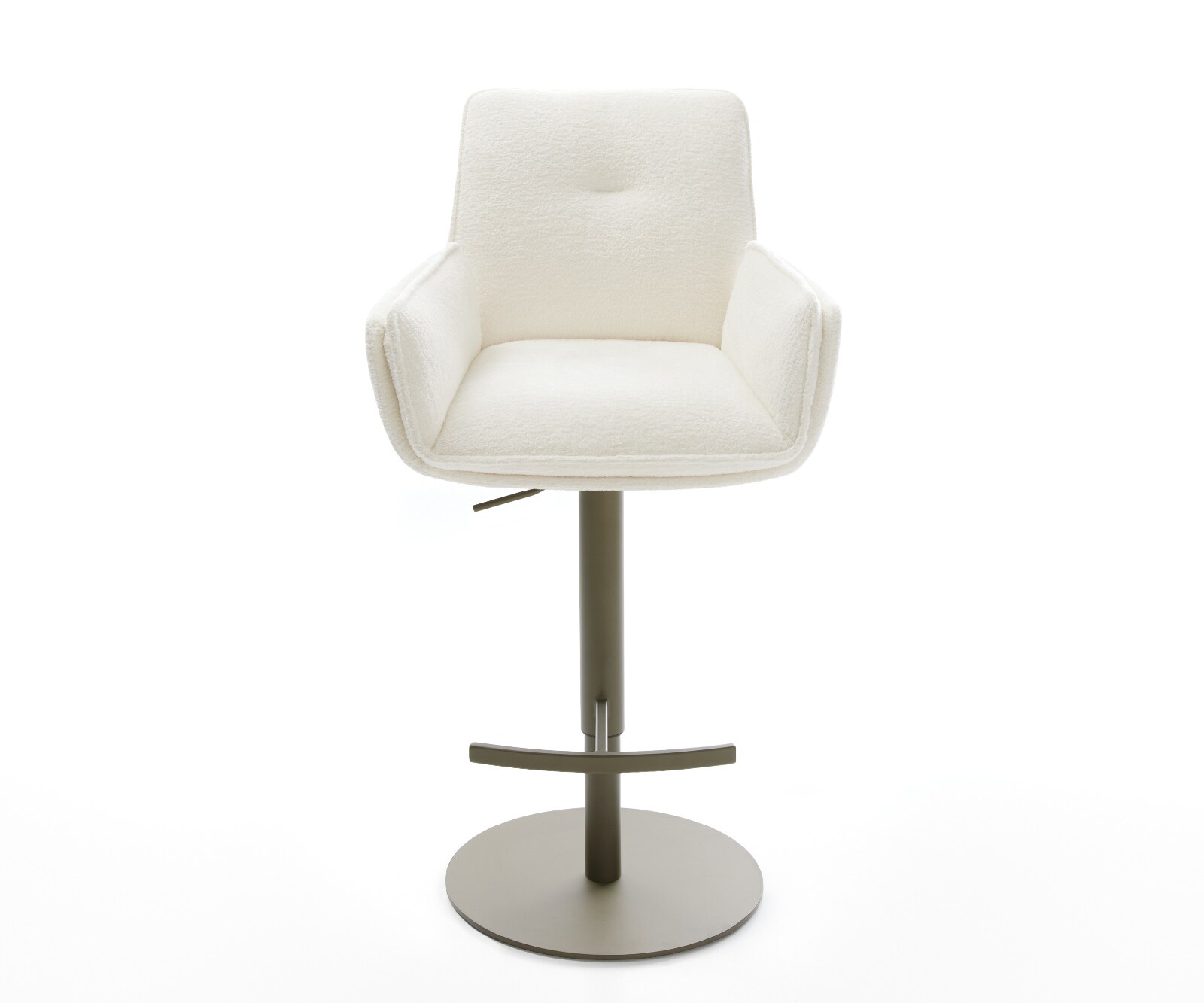 Barstoel Nela-Flex Bouclé zacht Beige Draaivoet in hoogte verstelbaar Titaankleurig Titaankleurig 1