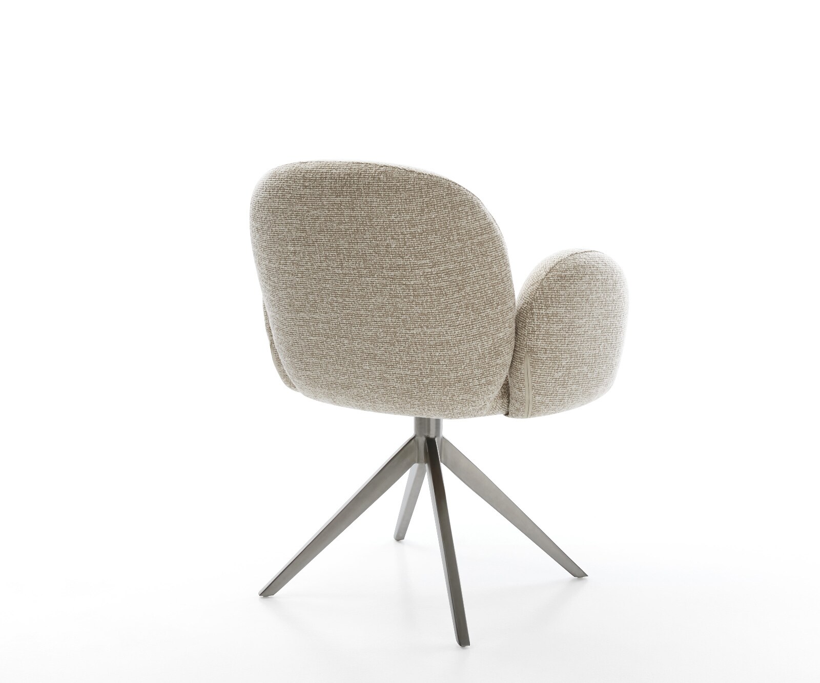 Draaistoel Nube-Flex met armleuning geweven stof beige kruisframe breed grafiet 360° draaibaar rocker-functie pocketveer kern 5