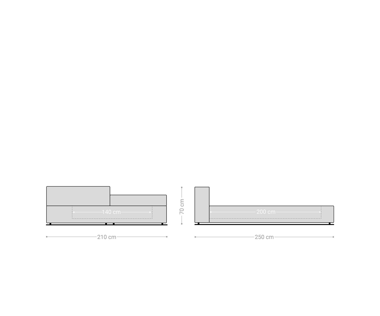 Bedframe-gestoffeerd Kalinea 140x200 cm Cord Beige 8
