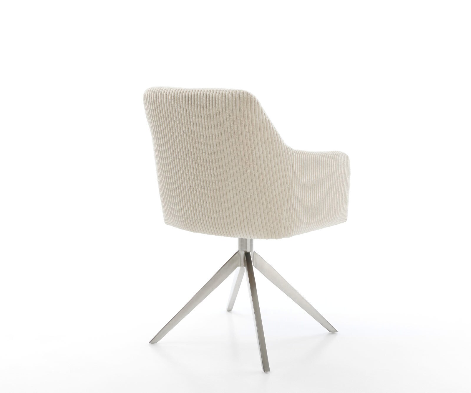Draaistoel Greg-Flex koord beige kruisframe breed roestvrij staal 360° draaibaar rocker-functie pocketveer kern 4