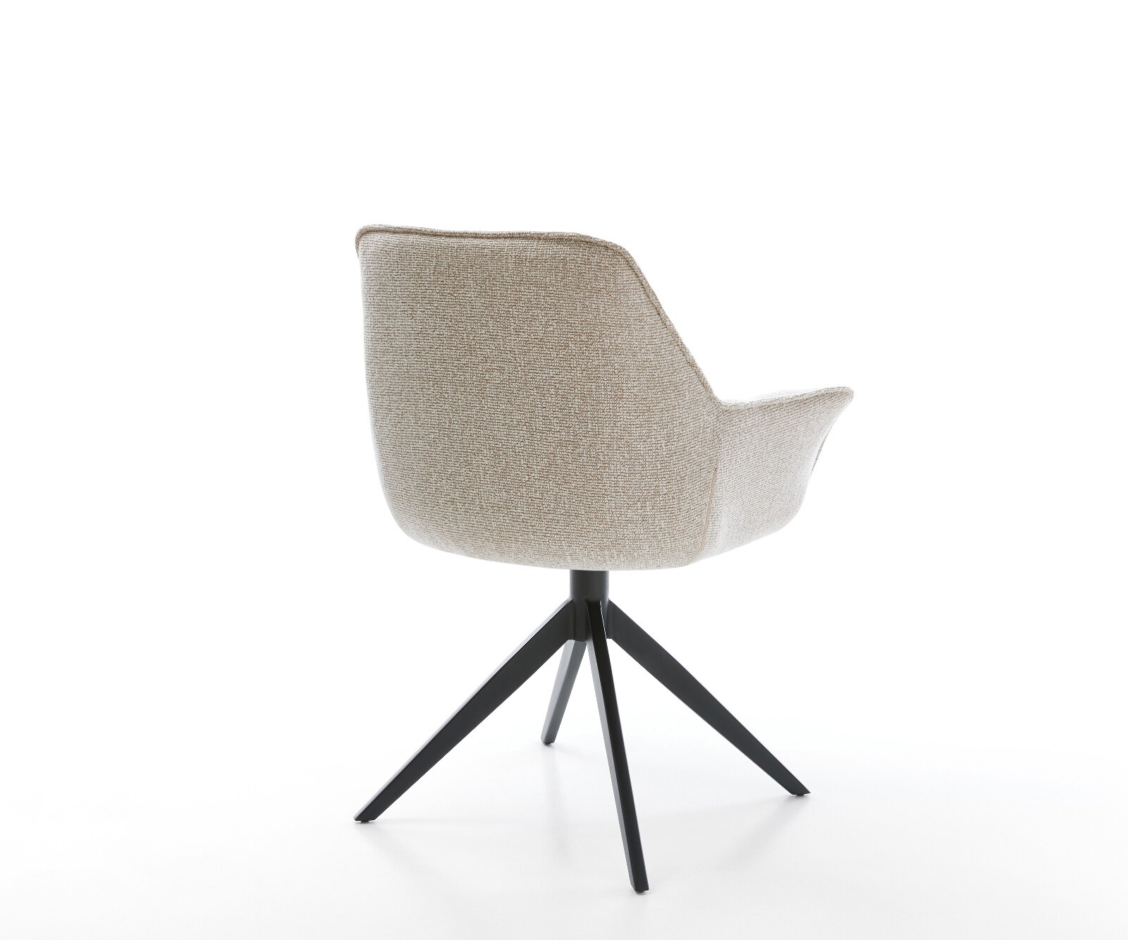 Draaistoel Kaira-Flex geweven stof beige kruisframe breed zwart 360° draaibaar rocker-functie 4