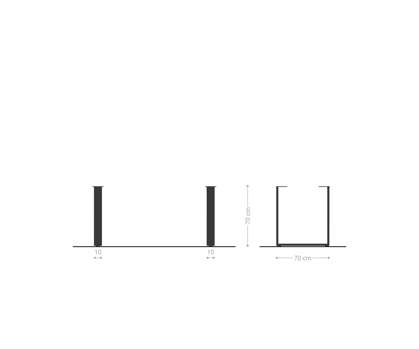 Tafelframe metaal zwart smal (2-er Set) 3