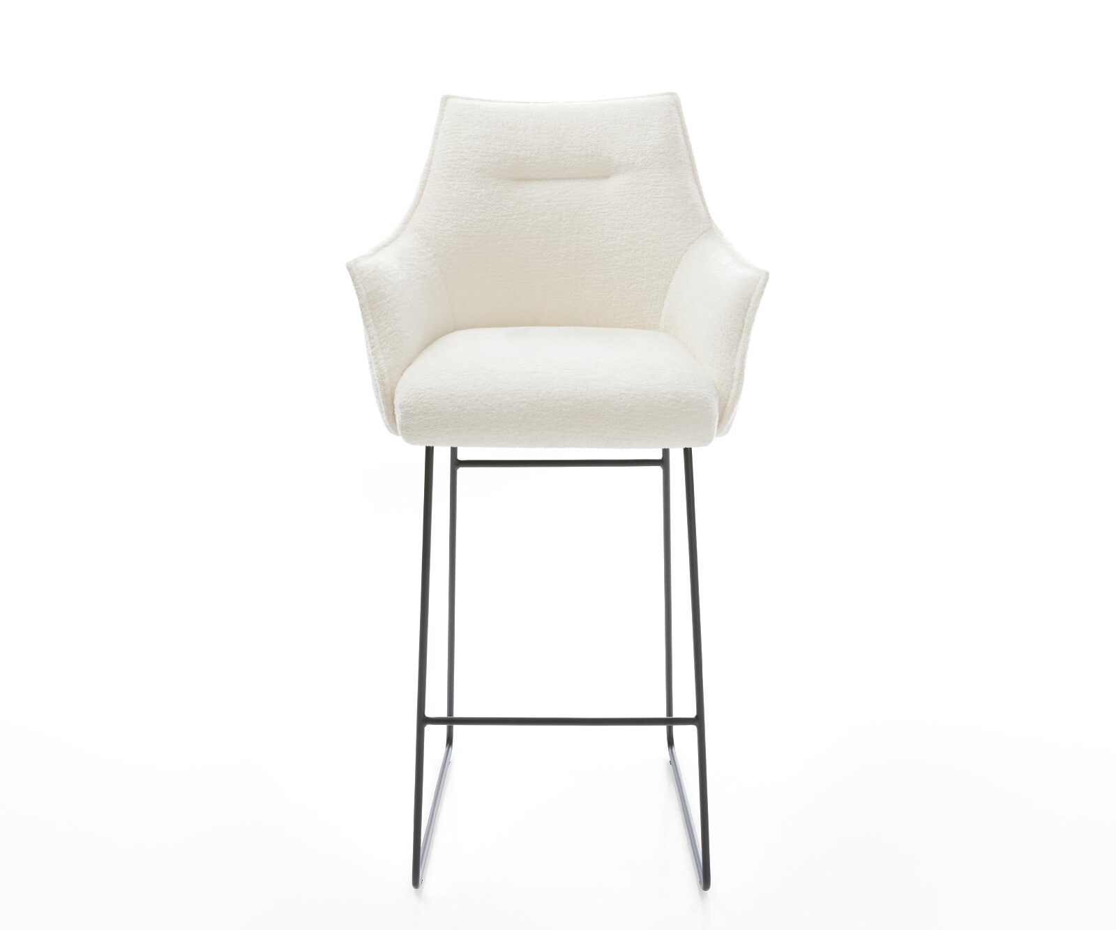 Barstoel Alja-Flex Bouclé zacht Beige Sledeonderstel metaal zwart Zwart Pocketvering 1