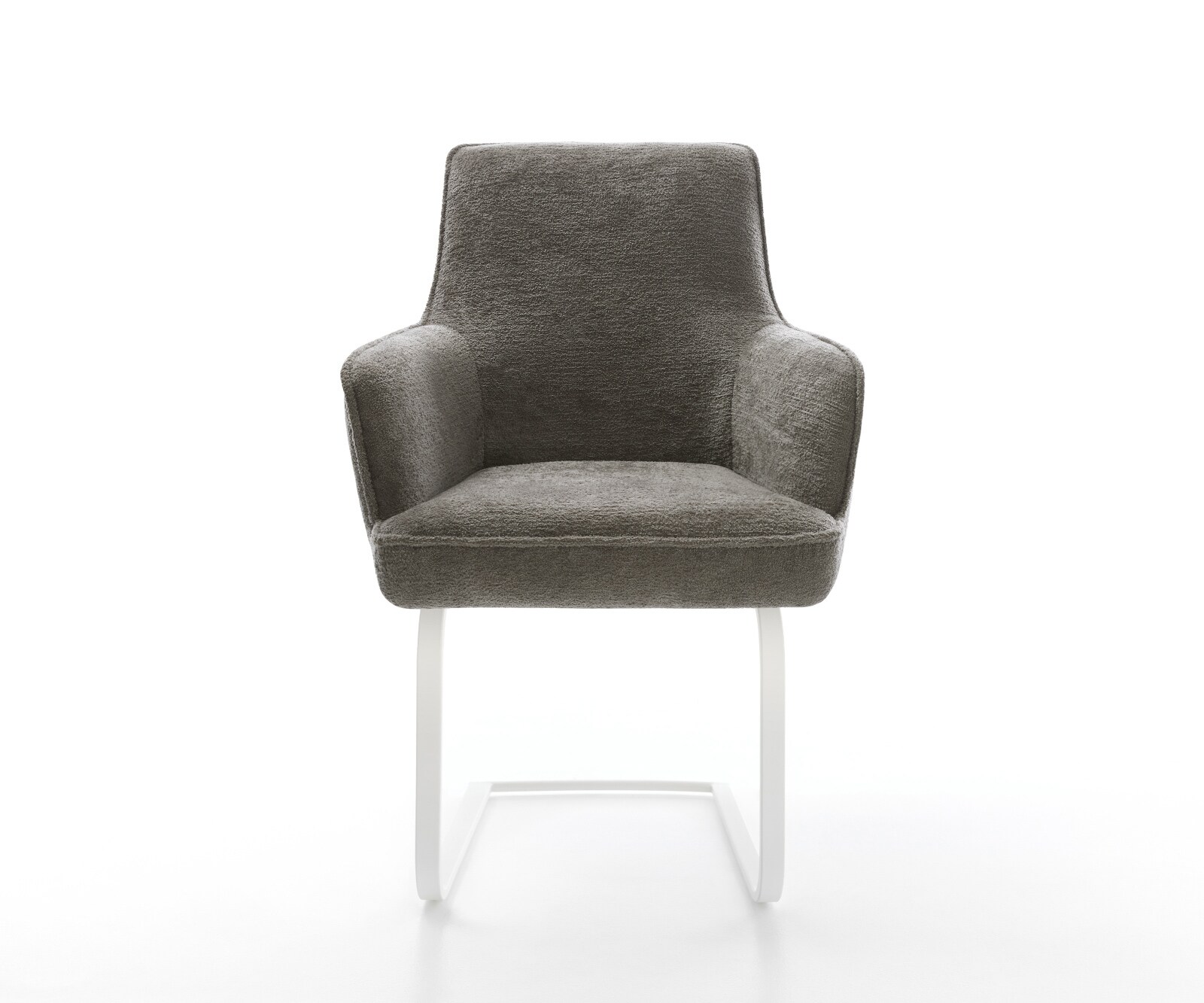 Sledemodel Heira-Flex met armleuning bouclé zacht mud sledemodel vlak wit pocketveer kern 2