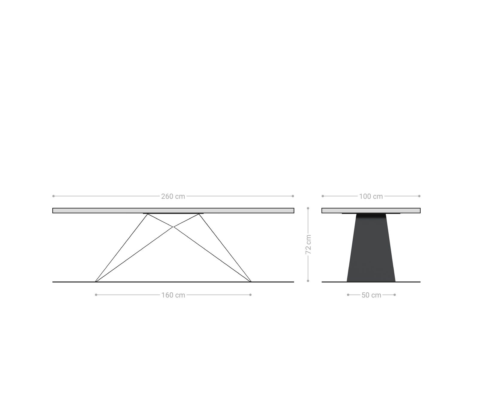 Eettafel Edge 260x100x2,5-3 eiken natuur V-frame staal  zwart  Live-Edge 9