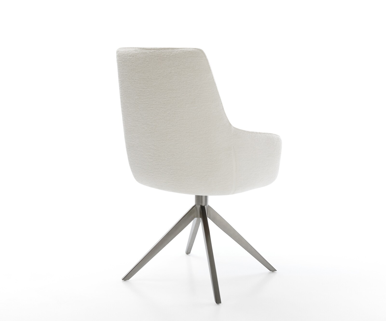 Draaistoel Zelia-Flex met armleuning bouclé zacht beige kruisframe breed grafiet 360° draaibaar rocker-functie pocketveer kern 4