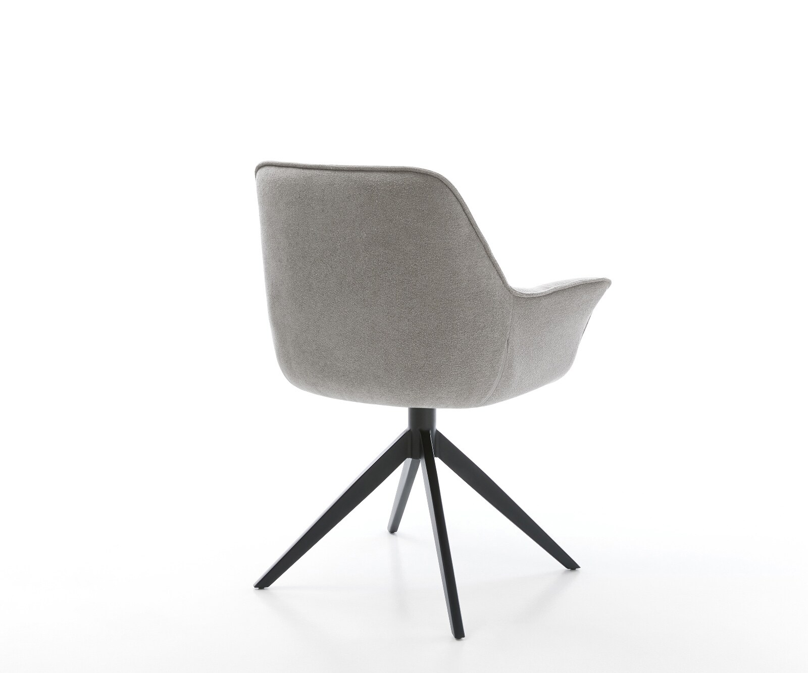 Draaistoel Kaira-Flex zachte stof met structuur grijs kruisframe breed zwart 360° draaibaar rocker-functie 4