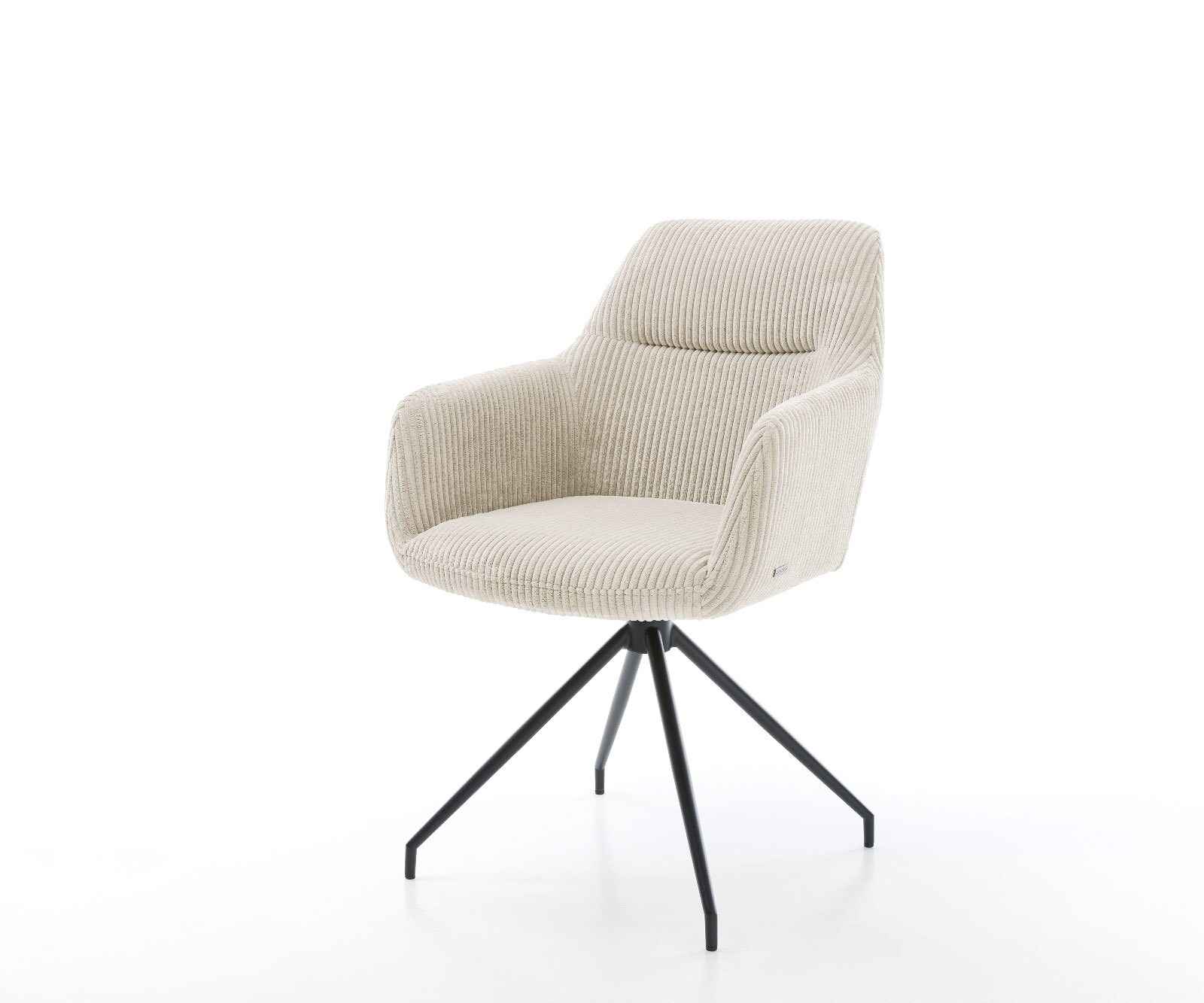 Eetkamerstoel Pejo-Flex koord beige kruisframe conisch zwart pocketveer kern