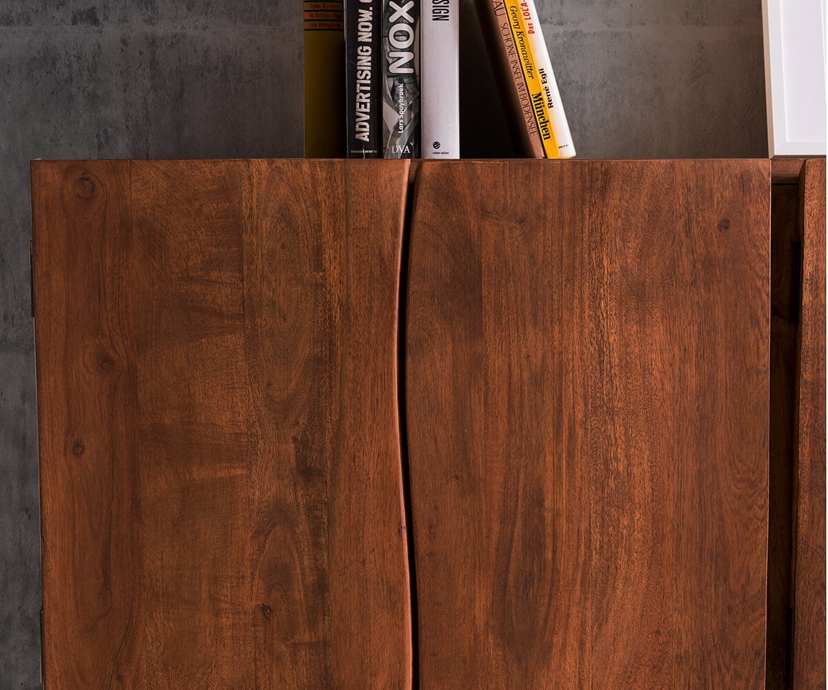 Dressoir Live-Edge 220 cm acacia bruin massief 6 deuren 4 Dressoir Live-Edge 220 cm acacia bruin massief 6 deuren 4