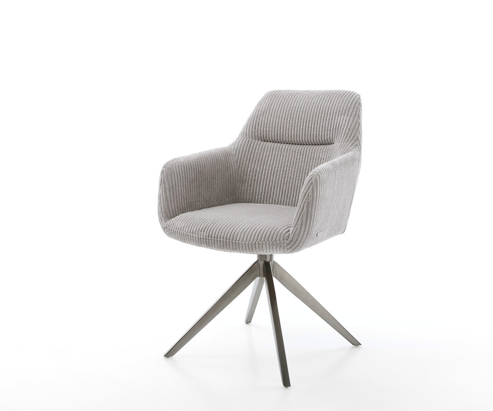Draaistoel Pejo-Flex koord zilver grijs kruisframe breed grafiet 360° draaibaar rocker-functie pocketveer kern 1