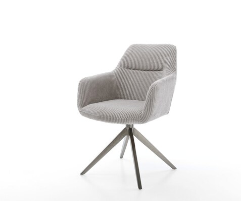 Draaistoel Pejo-Flex koord zilver grijs kruisframe breed grafiet 360° draaibaar rocker-functie pocketveer kern