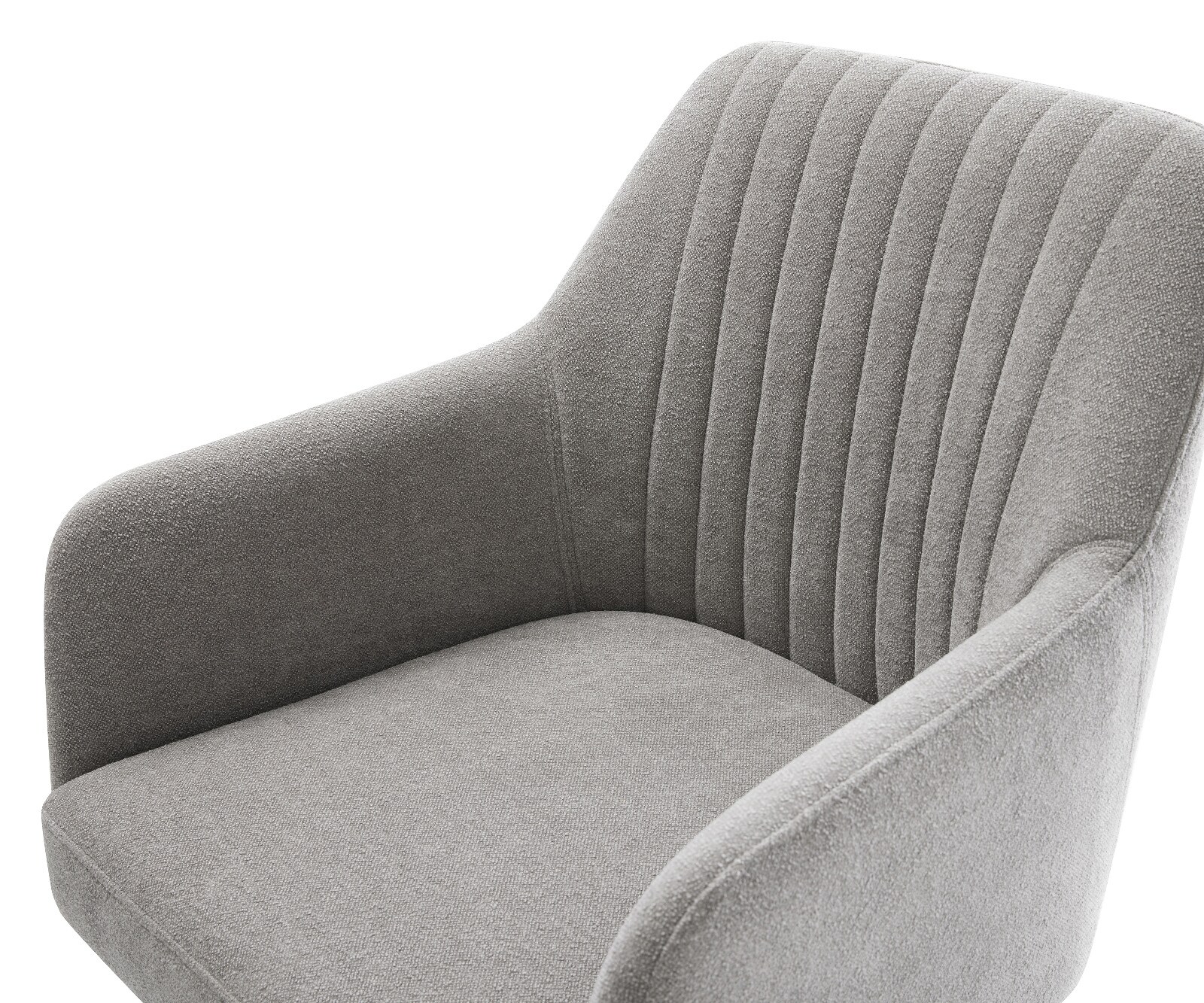 Draaistoel Greg-Flex zachte stof met structuur grijs kruisframe breed zwart 360° draaibaar rocker-functie pocketveer kern 4