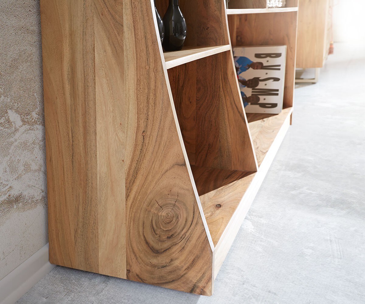 Boekenkast Live-Edge boekenkast 121 cm natuur acacia rechts 5