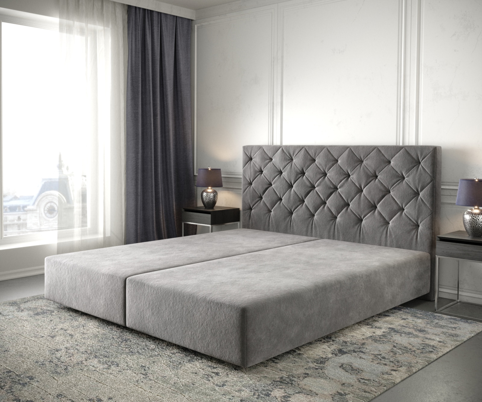 DELIFE Boxspringframe Dream-Great 180x200 cm Microvezel Taupe