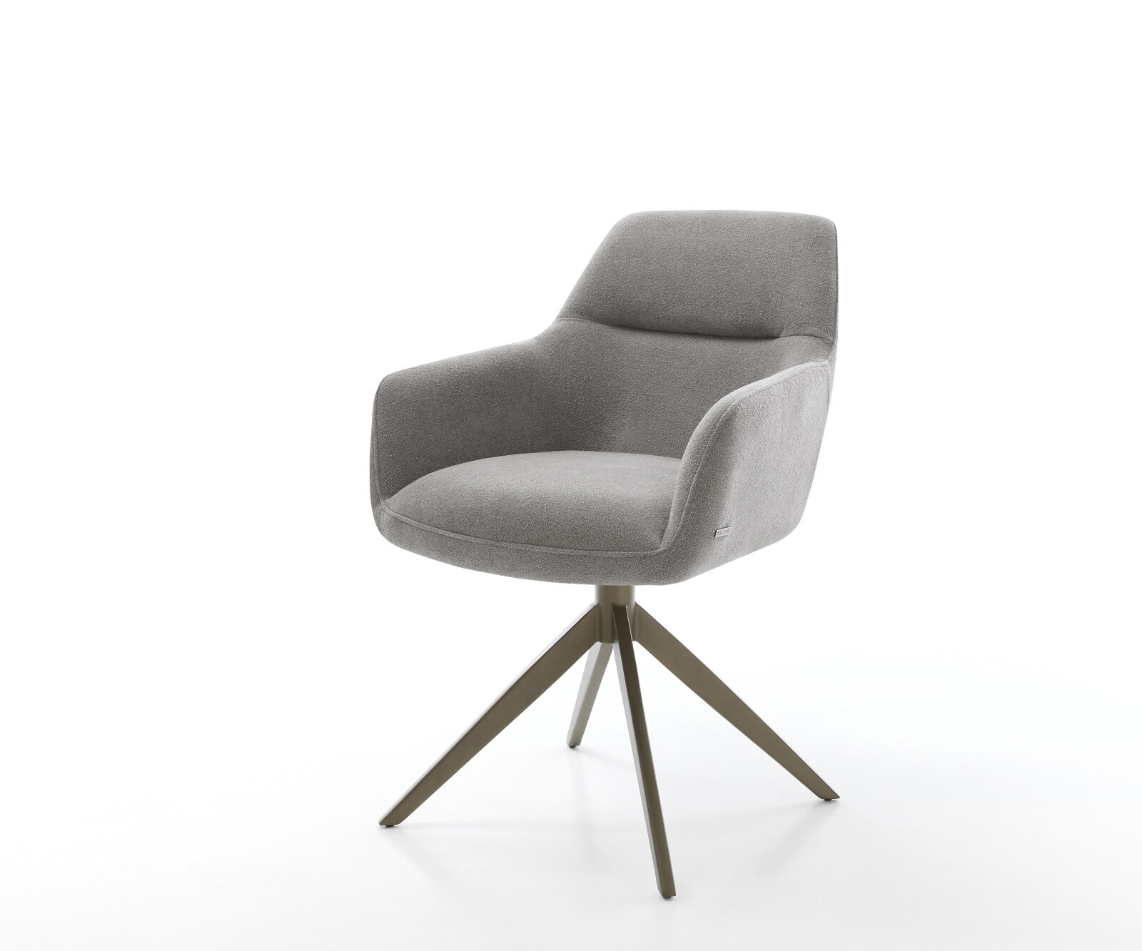 Draaistoel Pejo-Flex zachte stof met structuur grijs kruisframe breed afwerking met titanium 360° draaibaar rocker-functie pocketveer kern 1