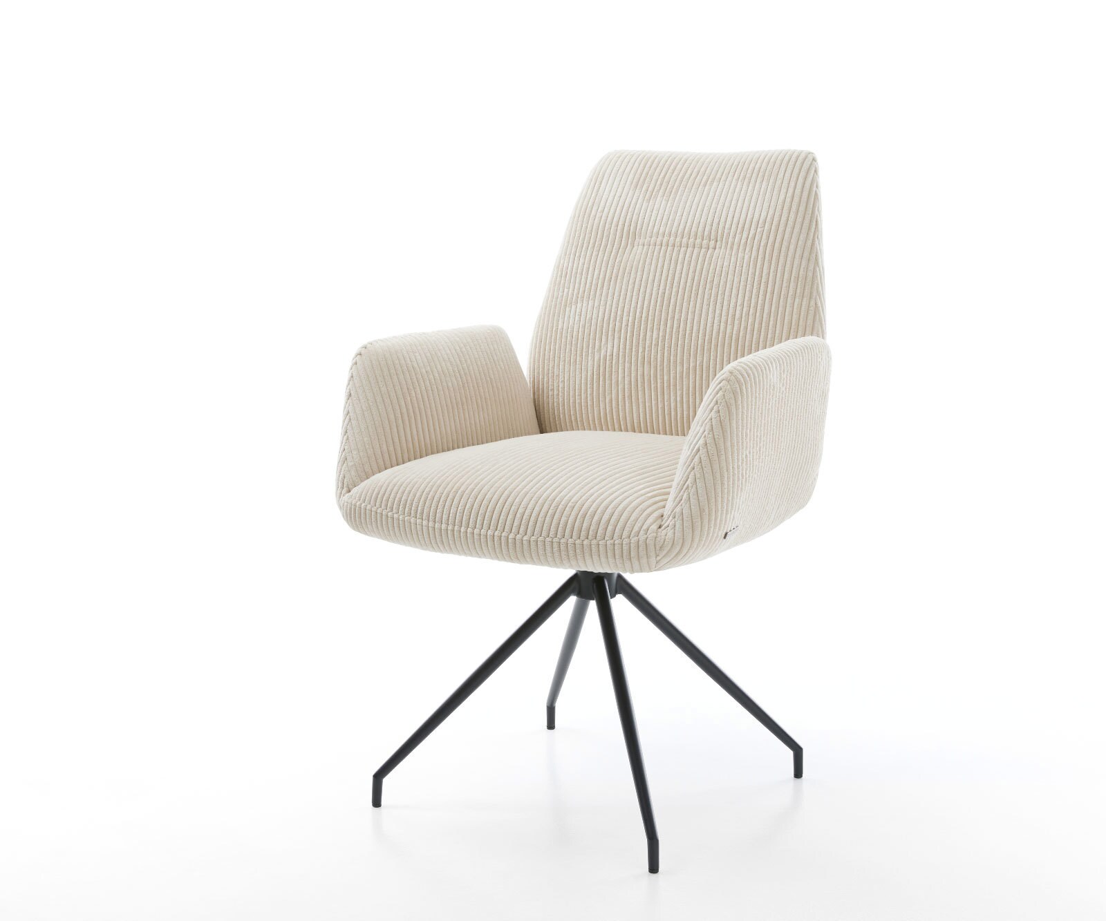 Eetkamerstoel Zoa-Flex koord beige kruisframe conisch zwart pocketveer kern