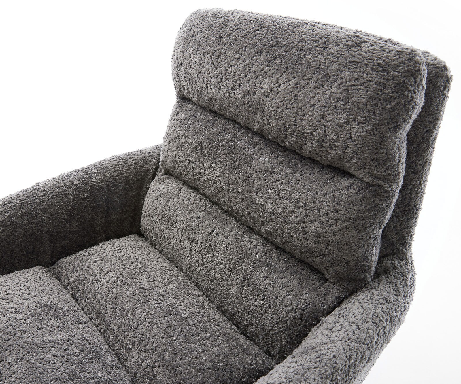 Sledemodel Abelia-Flex met armleuning bouclé grijs sledemodel vlak grafiet 3 Sledemodel Abelia-Flex met armleuning bouclé grijs sledemodel vlak grafiet 3