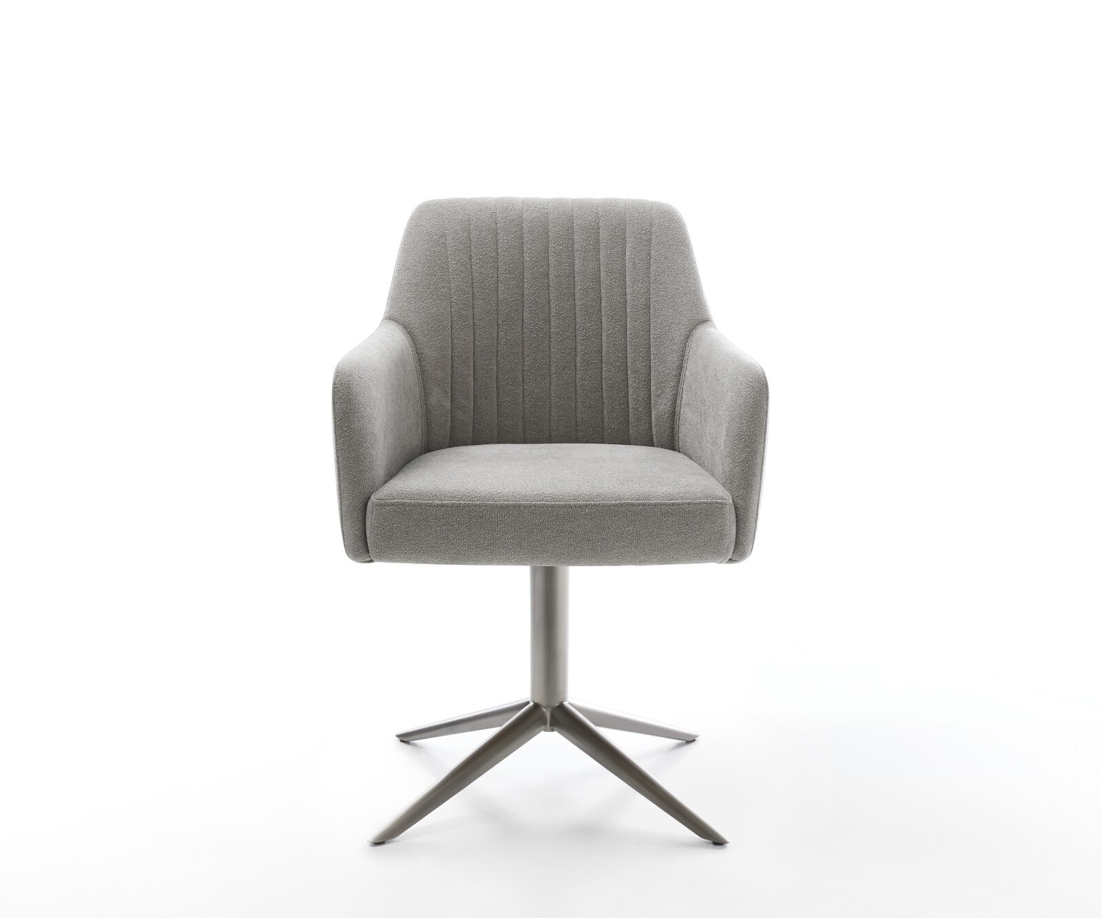 Draaistoel Greg-Flex zachte stof met structuur grijs kruispoot grafiet 360° draaibaar rocker-functie pocketveer kern 2