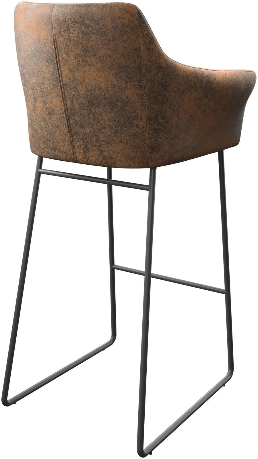 Barstoel Yulo-Flex vintage bruin slipframe metaal 4 Barstoel Yulo-Flex vintage bruin slipframe metaal 4