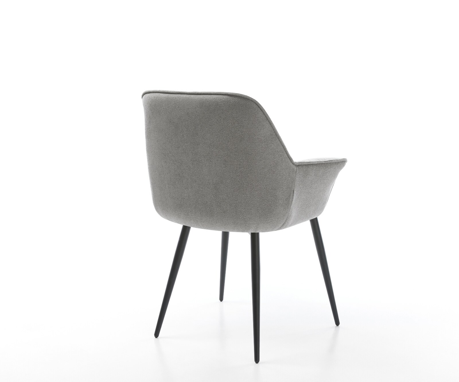 Eetkamerstoel Keila-Flex met armleuning zachte stof met structuur grijs 4-poot conisch zwart 4