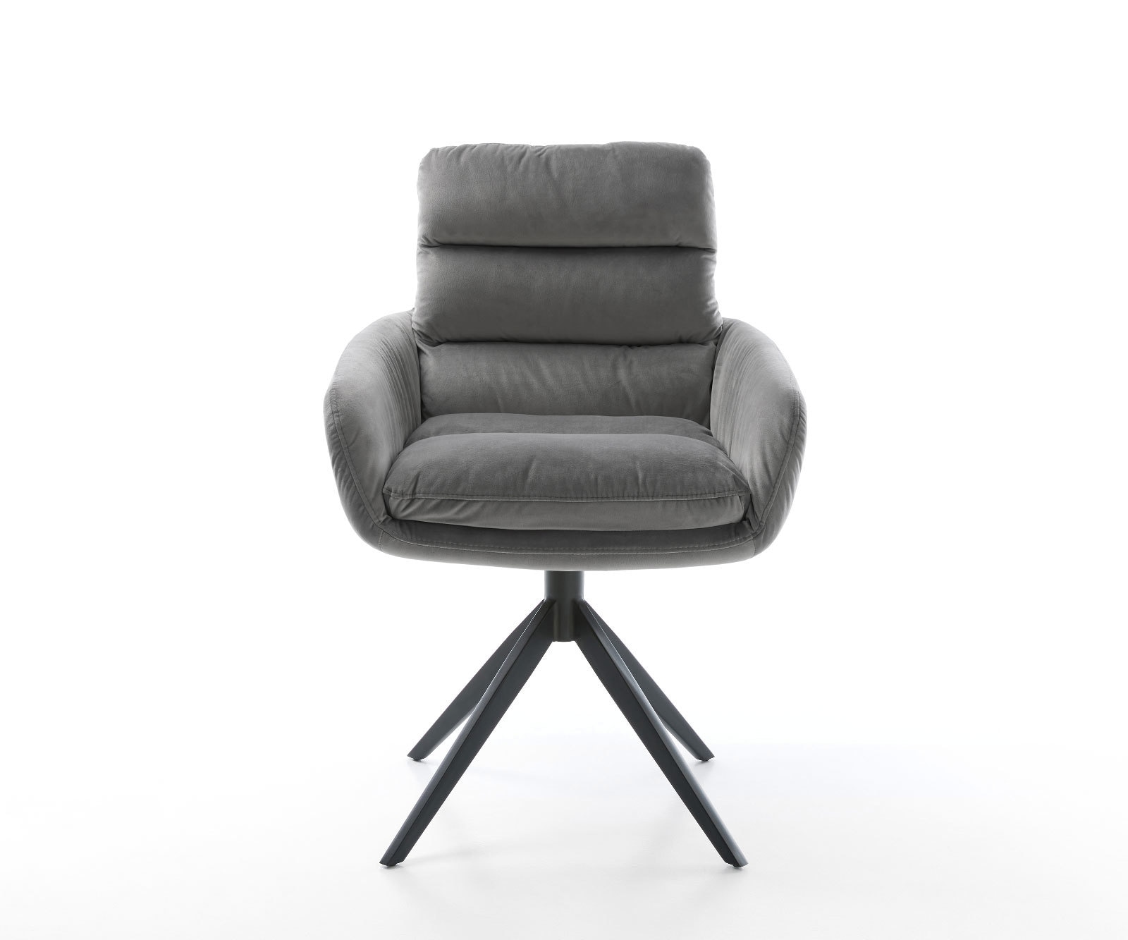 Draaistoel Abelia-Flex met armleuning fluweel grijs kruisframe breed zwart 360° draaibaar rocker-functie 1 Draaistoel Abelia-Flex met armleuning fluweel grijs kruisframe breed zwart 360° draaibaar rocker-functie 1