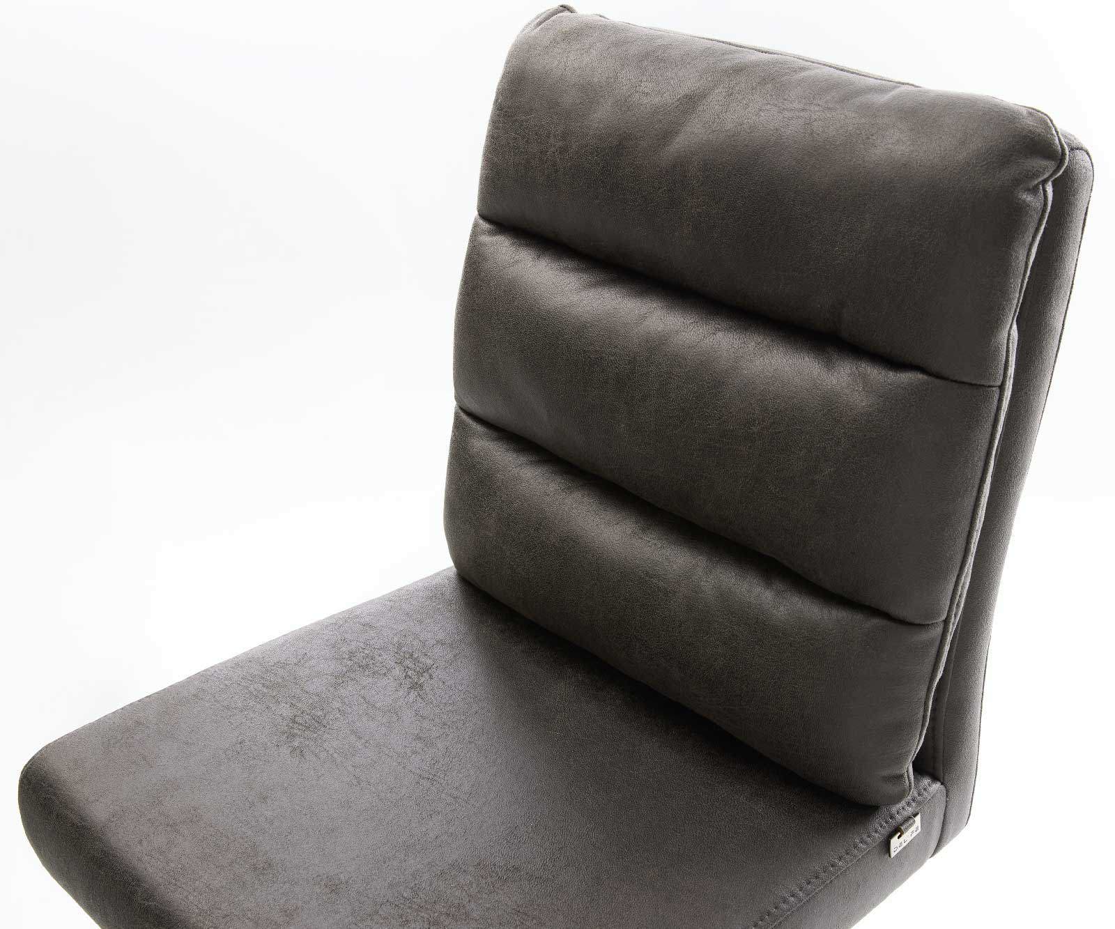 Barstoel Pela-Flex vintage antraciet slipframe roestvrijstaal 3